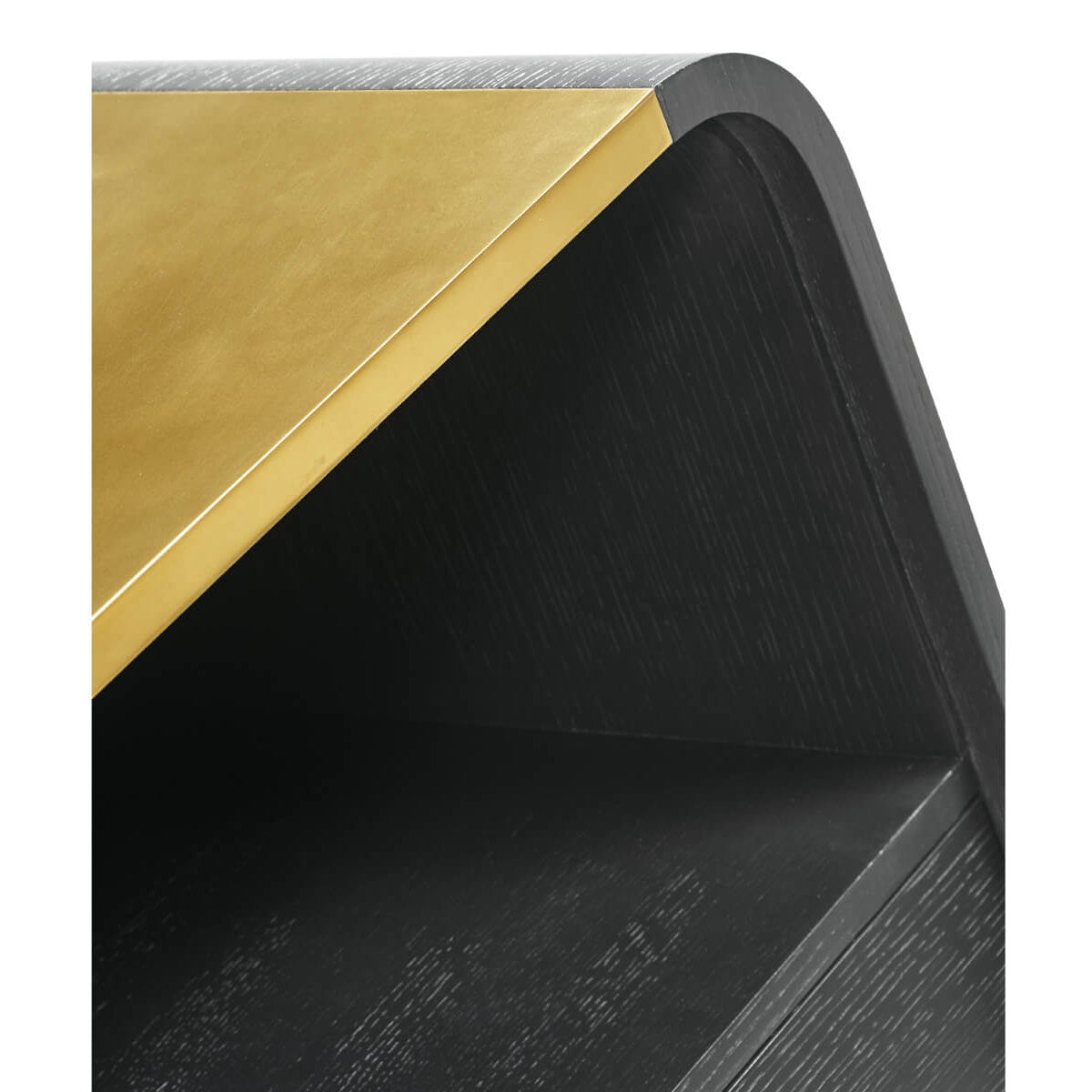 Jonathan Charles Ebonised Oak Curved Bedside Cabinet