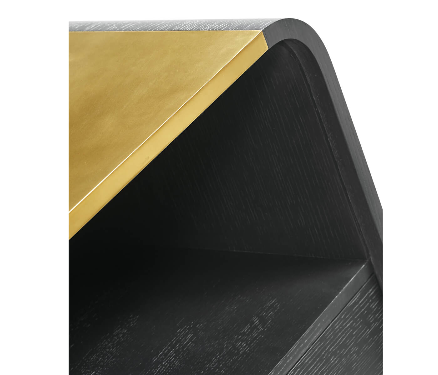 Jonathan Charles Ebonised Oak Curved Bedside Cabinet