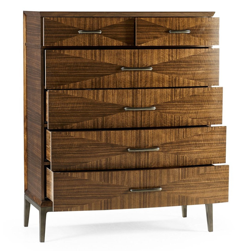 Jonathan Charles Toulouse Walnut Tall Chest of Drawers