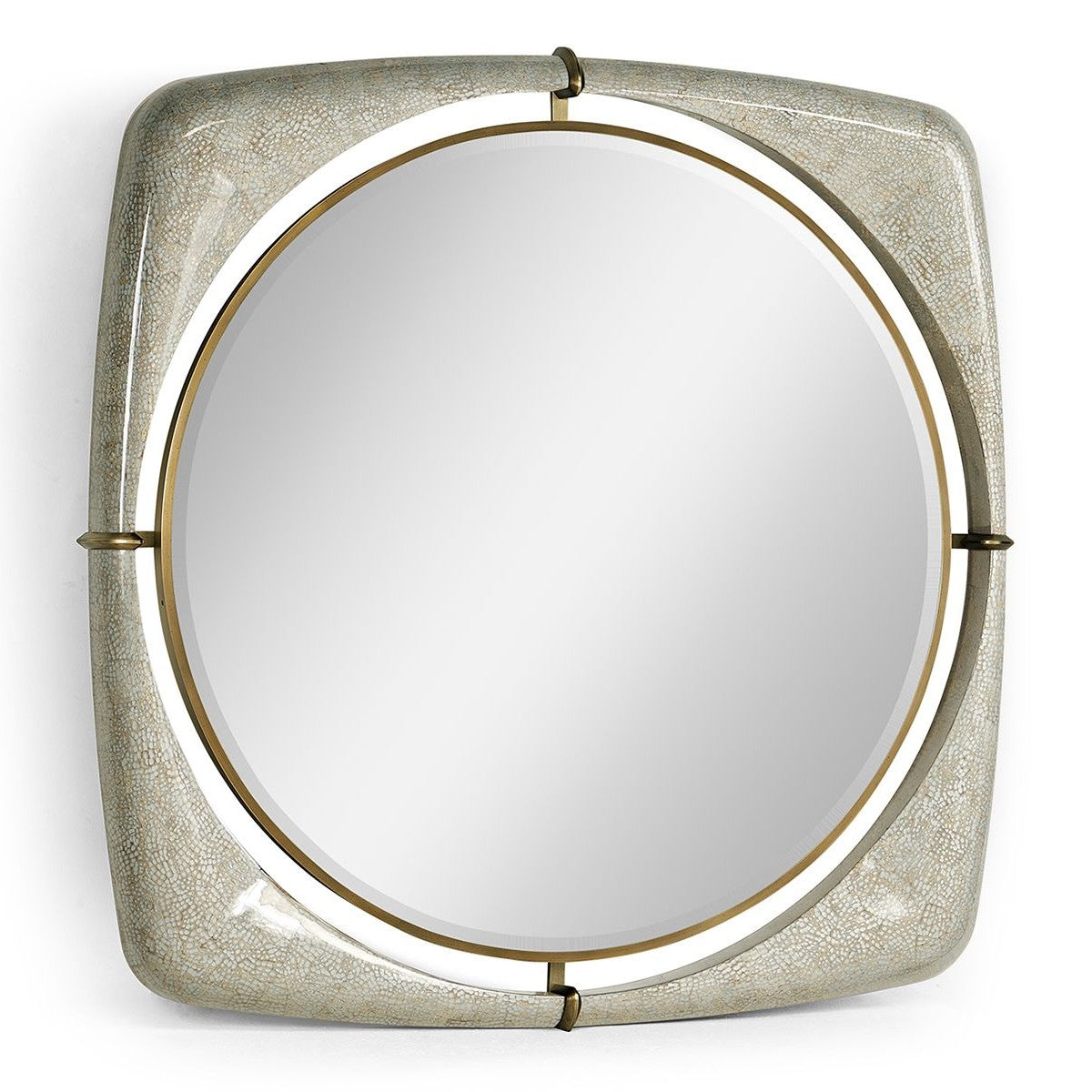 Jonathan Charles Garonne Eggshell Framed Mirror - Large