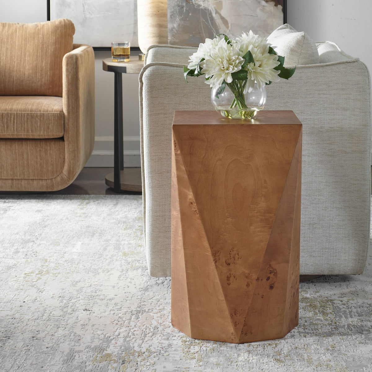 Uttermost Hughes Geometric Accent Table