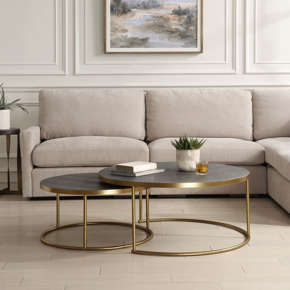 Uttermost Aragon Nesting Coffee Tables in Grey Set of 2