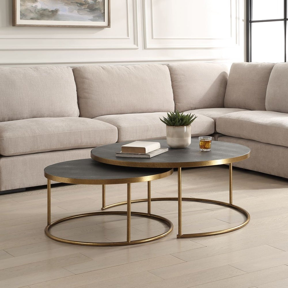 Uttermost Aragon Nesting Coffee Tables in Grey Set of 2