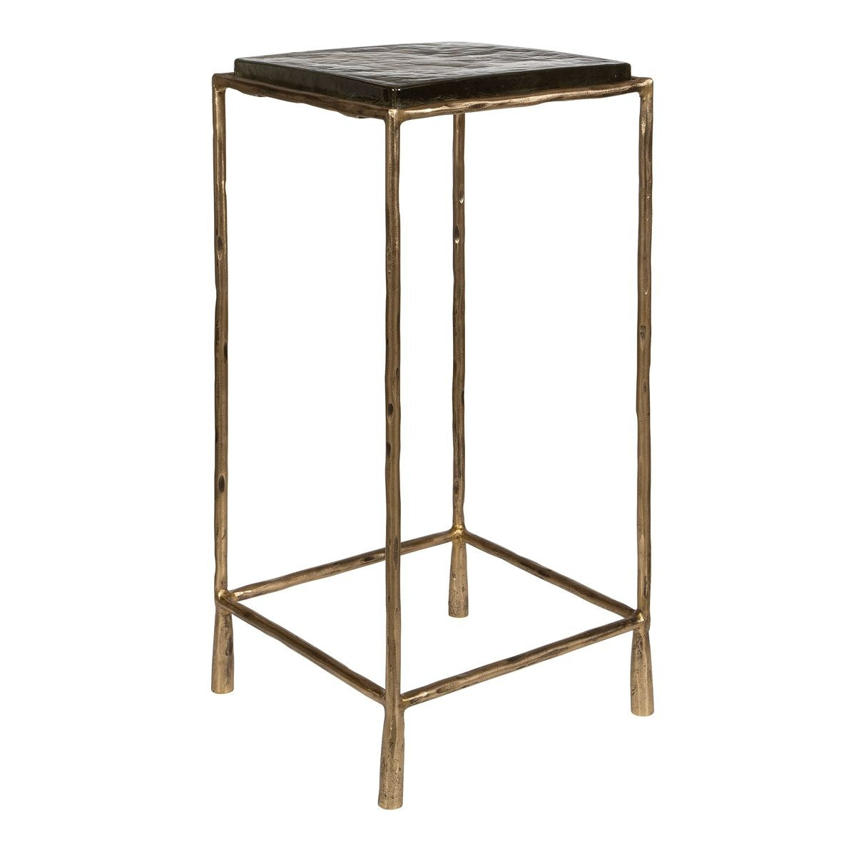 Ovard Antiqued Gold Accent Table