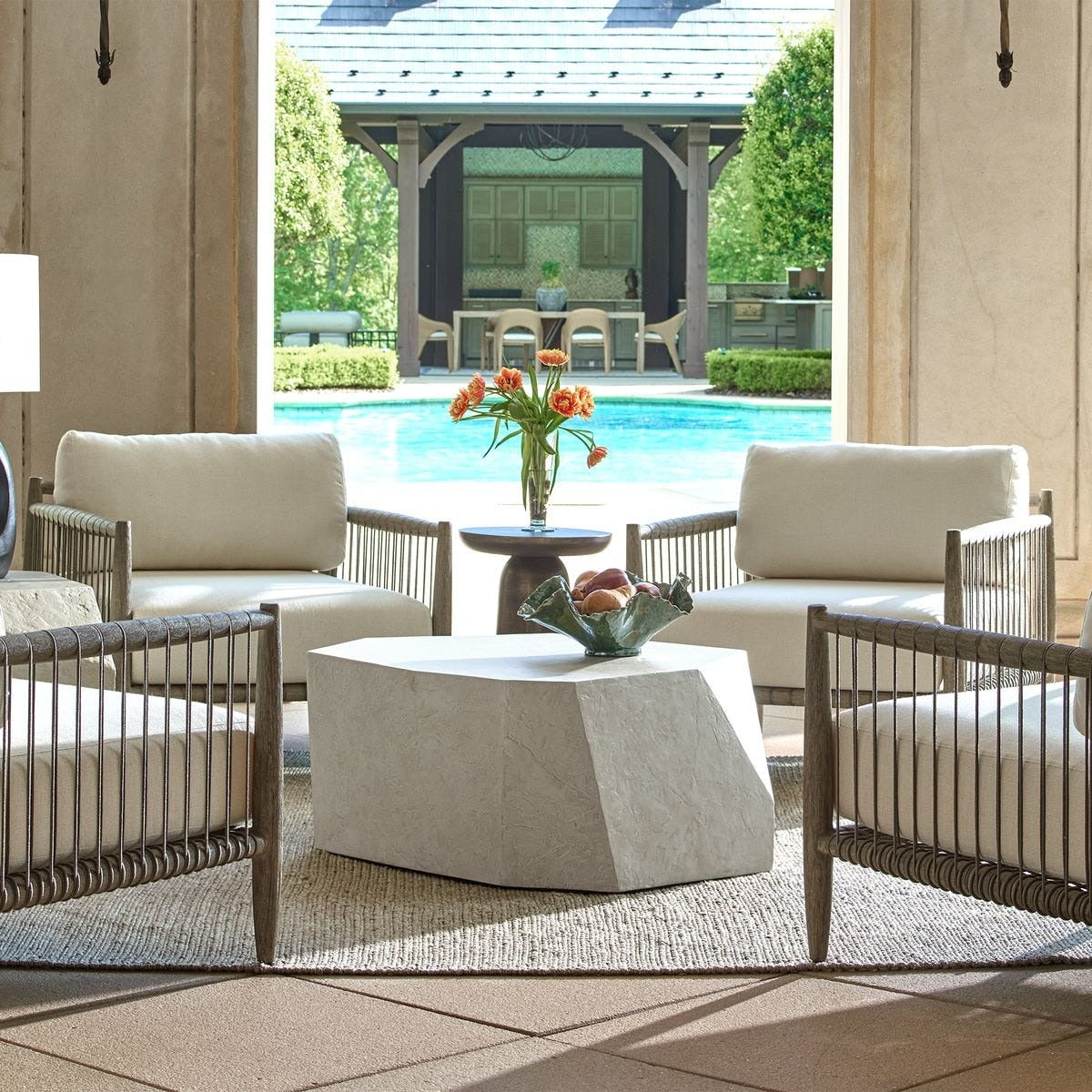 Uttermost Parra Limestone Outdoor Coffee Table