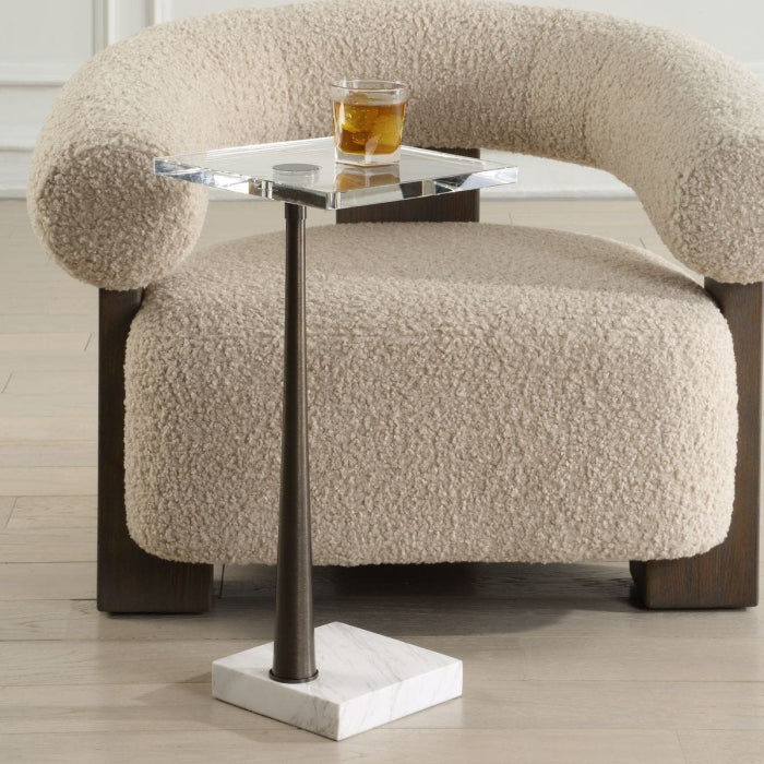 Uttermost Pelton Marble Glass Drink Table