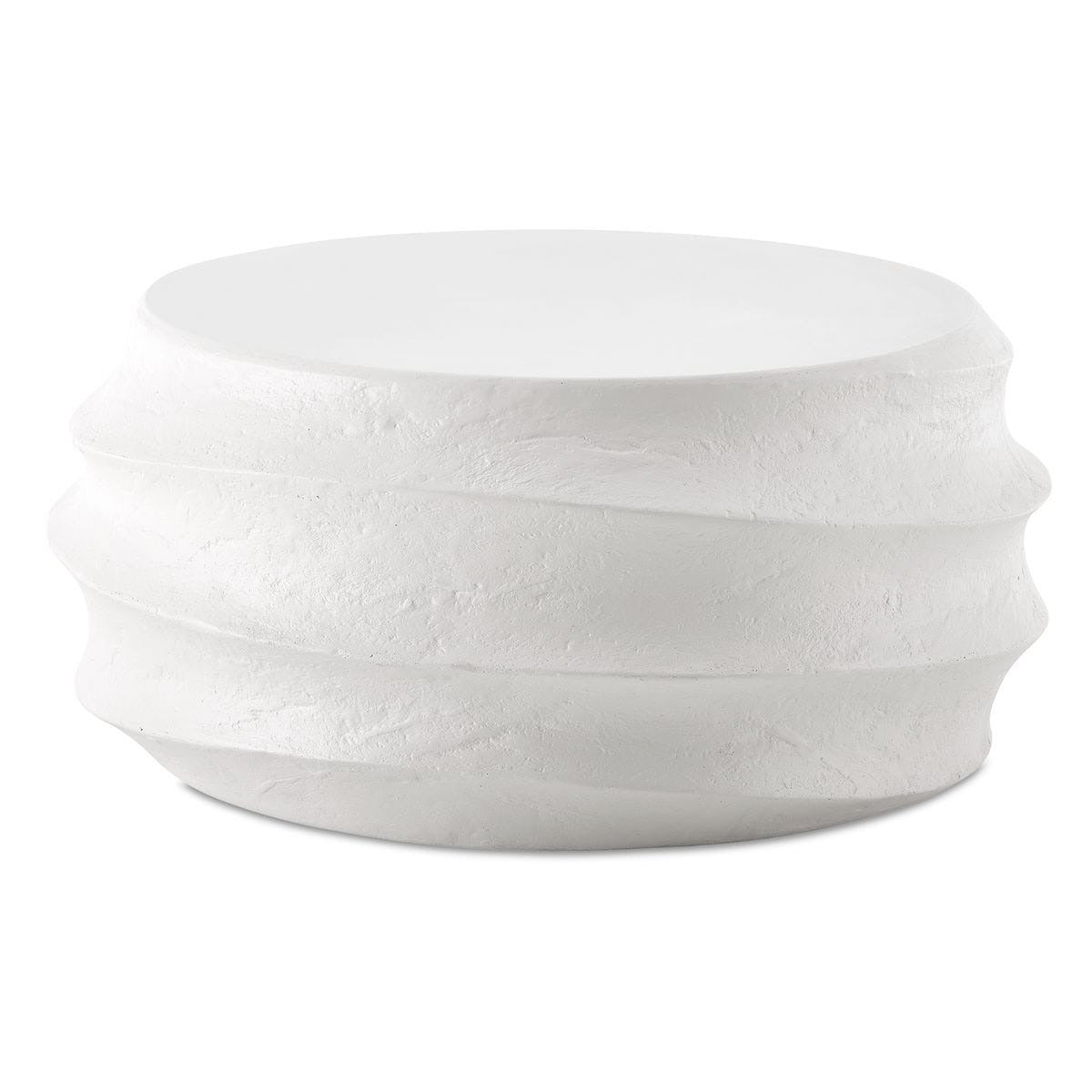 Winded Outdoor White Coffee Table