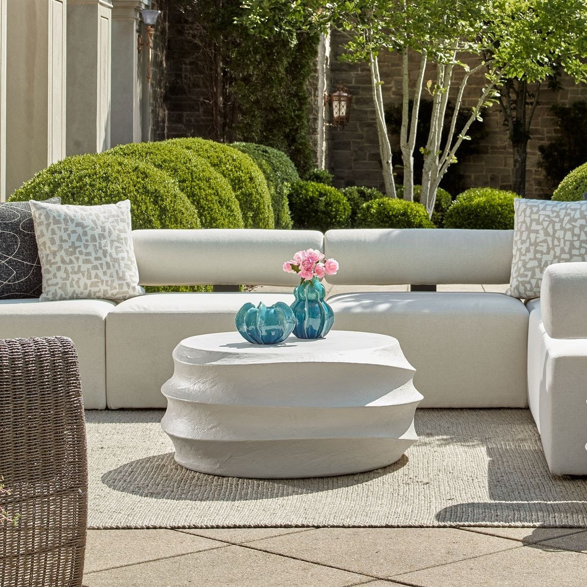 Uttermost Winded Outdoor White Coffee Table
