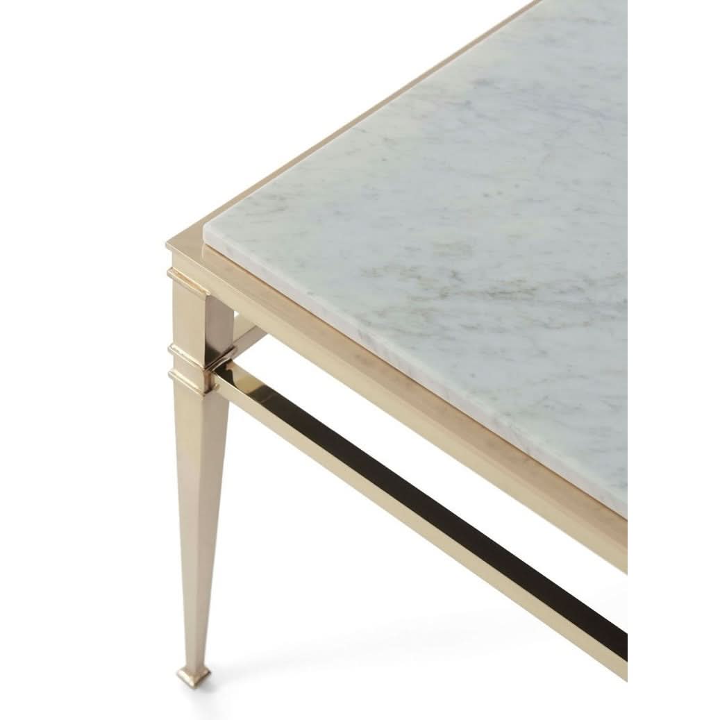 Theodore Alexander Annalynn Side Table in Marble   Nicholas John Interiors