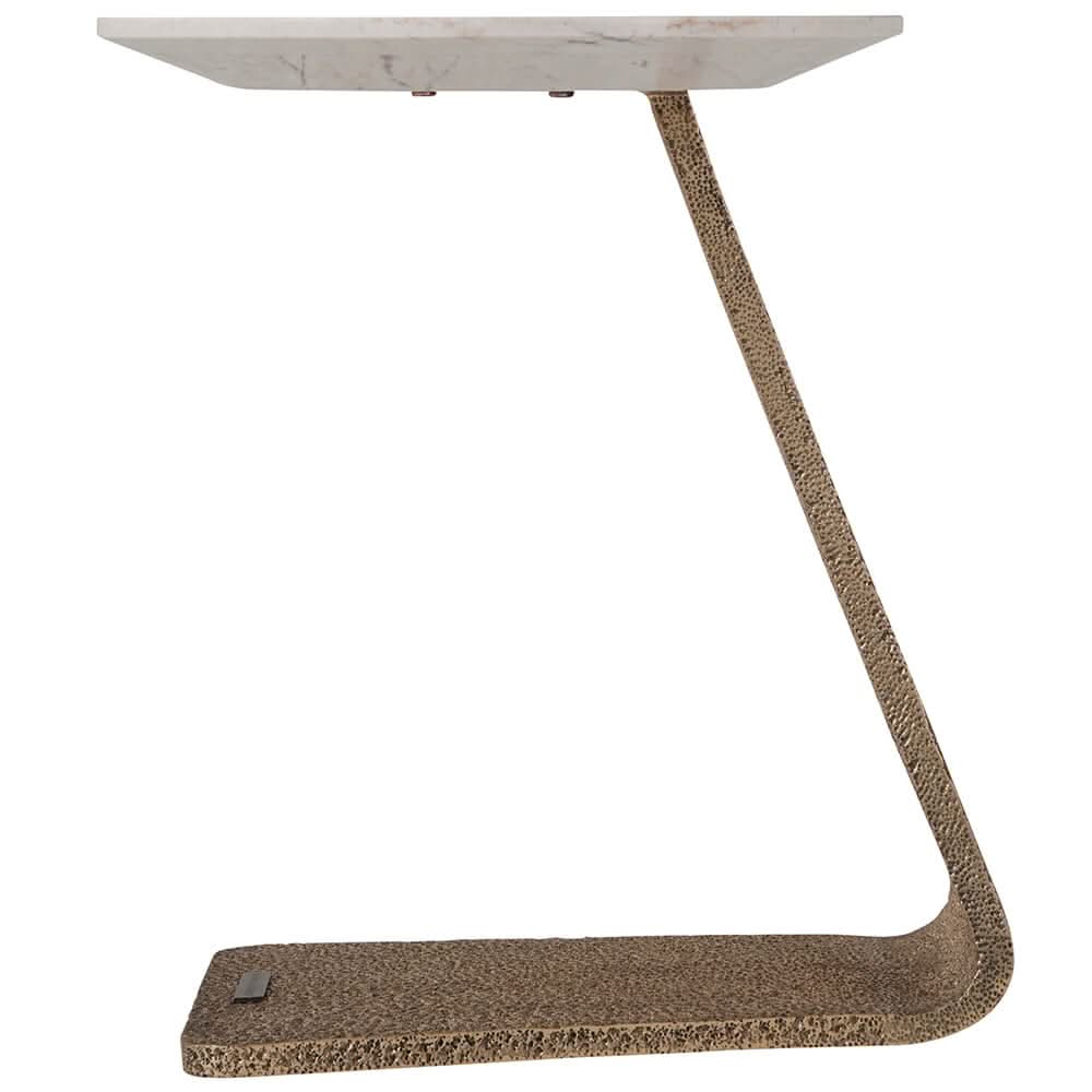 Theodore Alexander Table Grace Cantilever Accent in Marble   Nicholas John Interiors