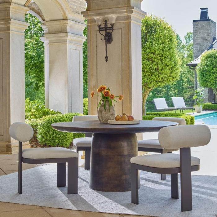 Uttermost Madrone Indoor-Outdoor Dining Table in Golden Dark Bronze - 152cm