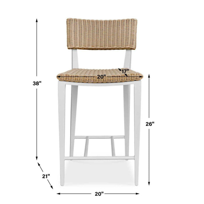 Uttermost Calbas White Outdoor Counter Stool