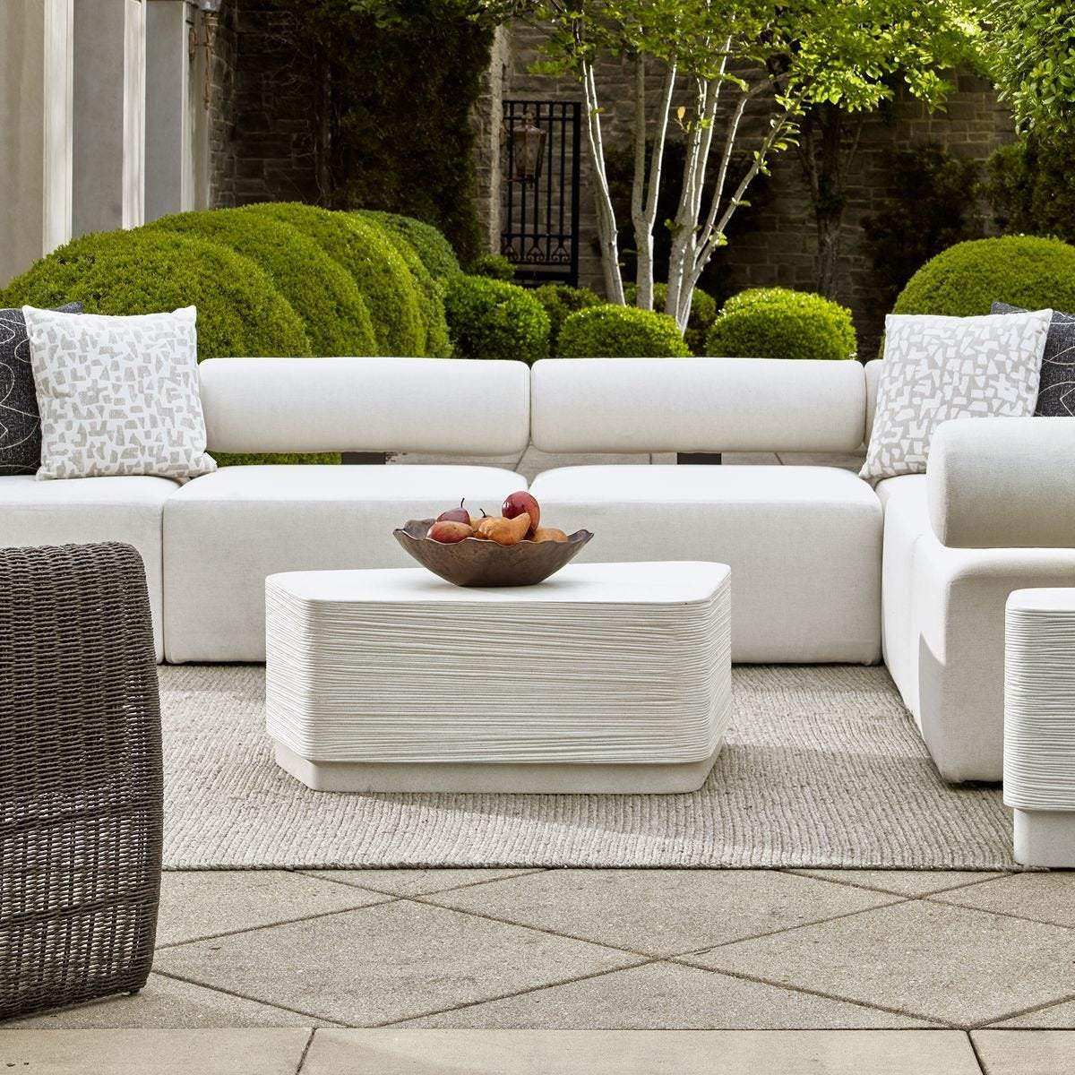 Uttermost Saltwater Concrete Coffee Table in White