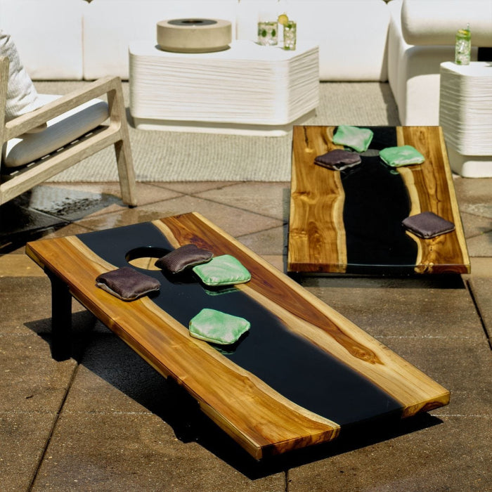 Uttermost Clearwood Black Cornhole Game Set of 2