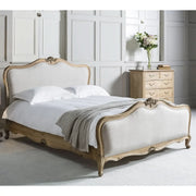 Isadora King Linen Upholstered Bed Weathered   Nicholas John Interiors