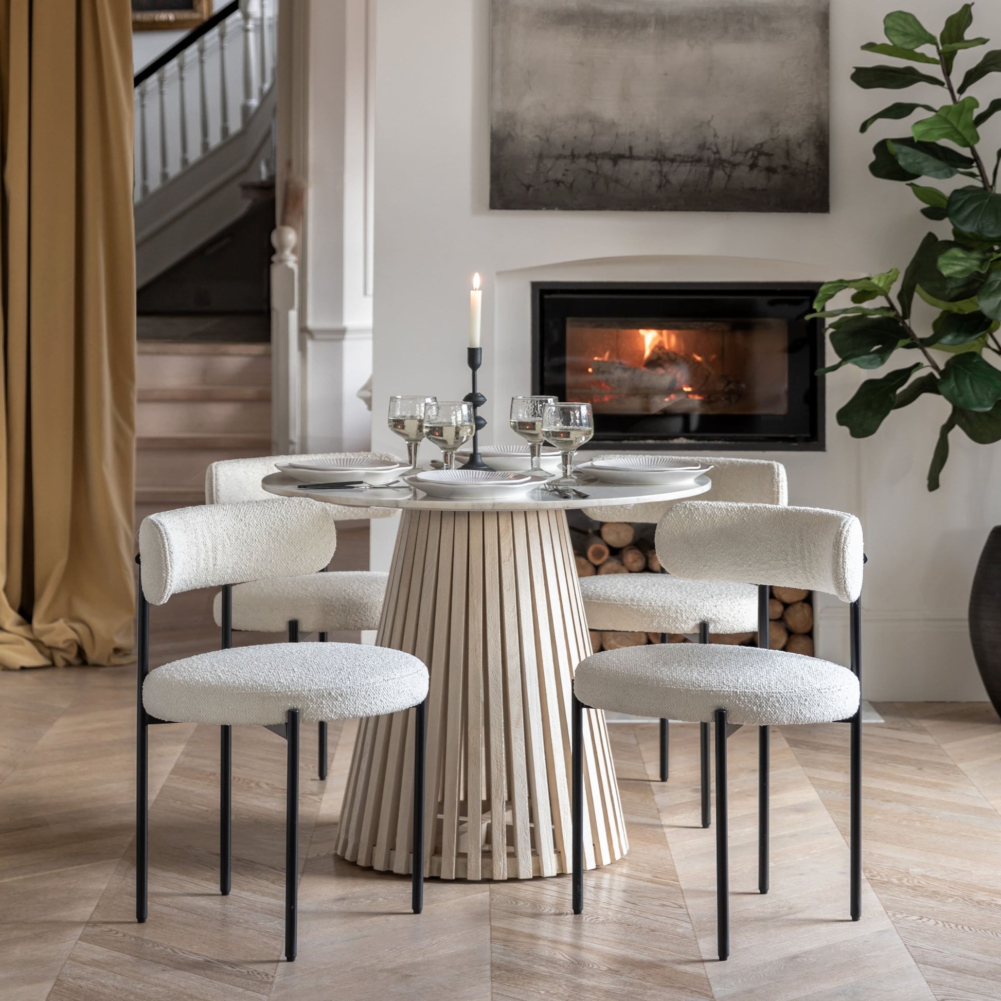 Aveley Dining Chair 2pk in Vanilla - CLEARANCE - BRAND NEW BOXED   Nicholas John Interiors