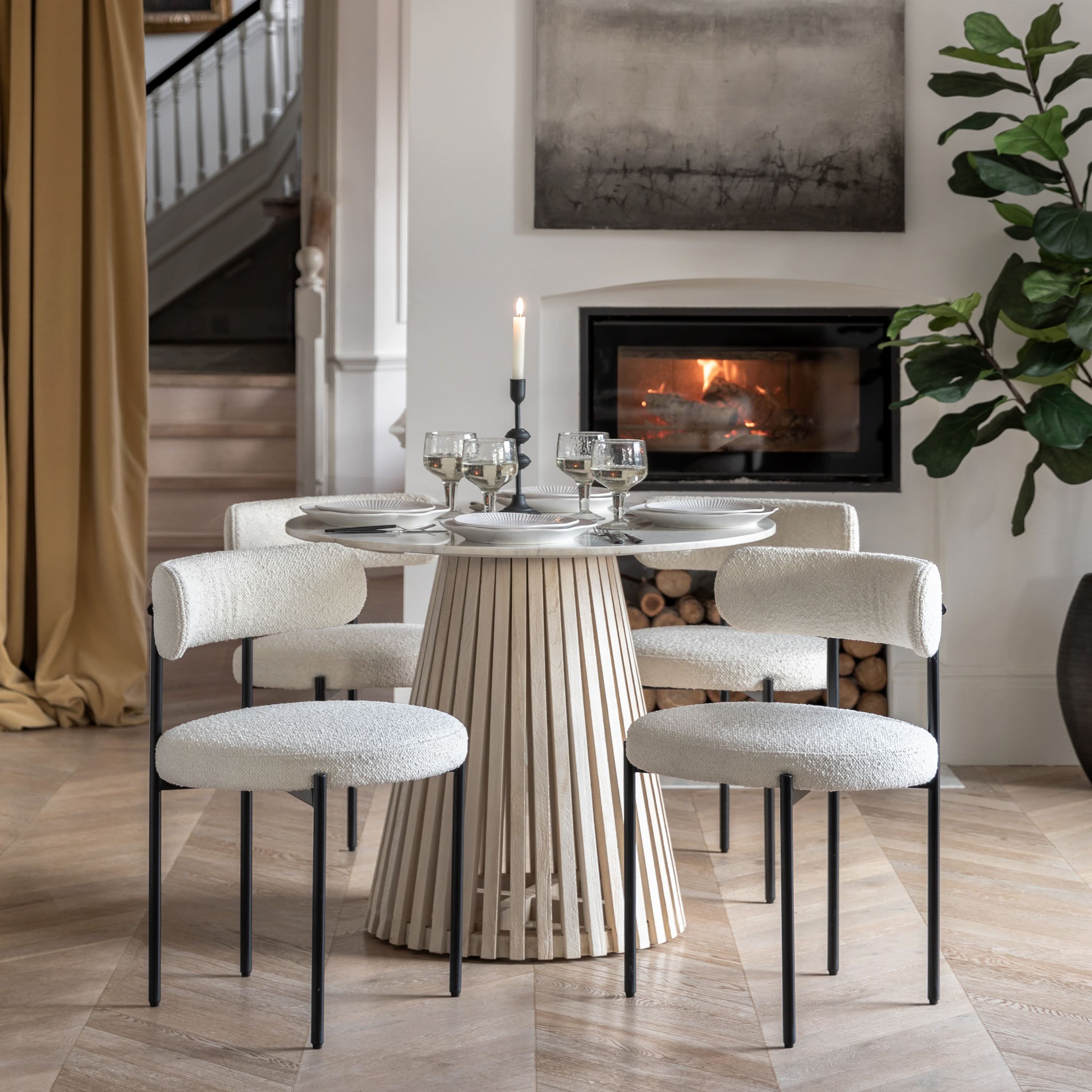 Aveley Dining Chair 2pk in Vanilla - CLEARANCE - BRAND NEW BOXED   Nicholas John Interiors