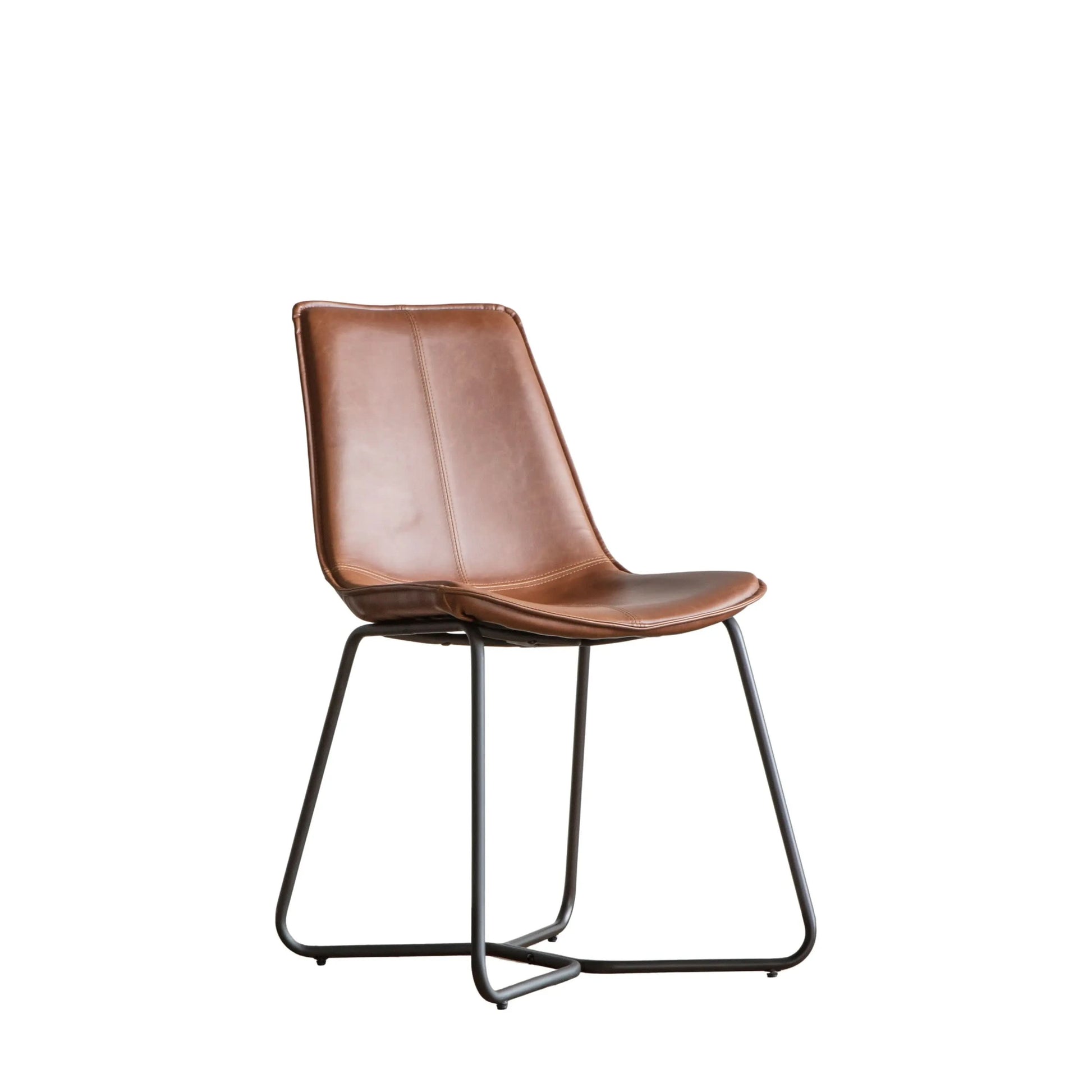 Gallery Interiors Hawking Set of 2 Dining Chair in Brown - CLEARANCE - BRAND NEW BOXED   Nicholas John Interiors
