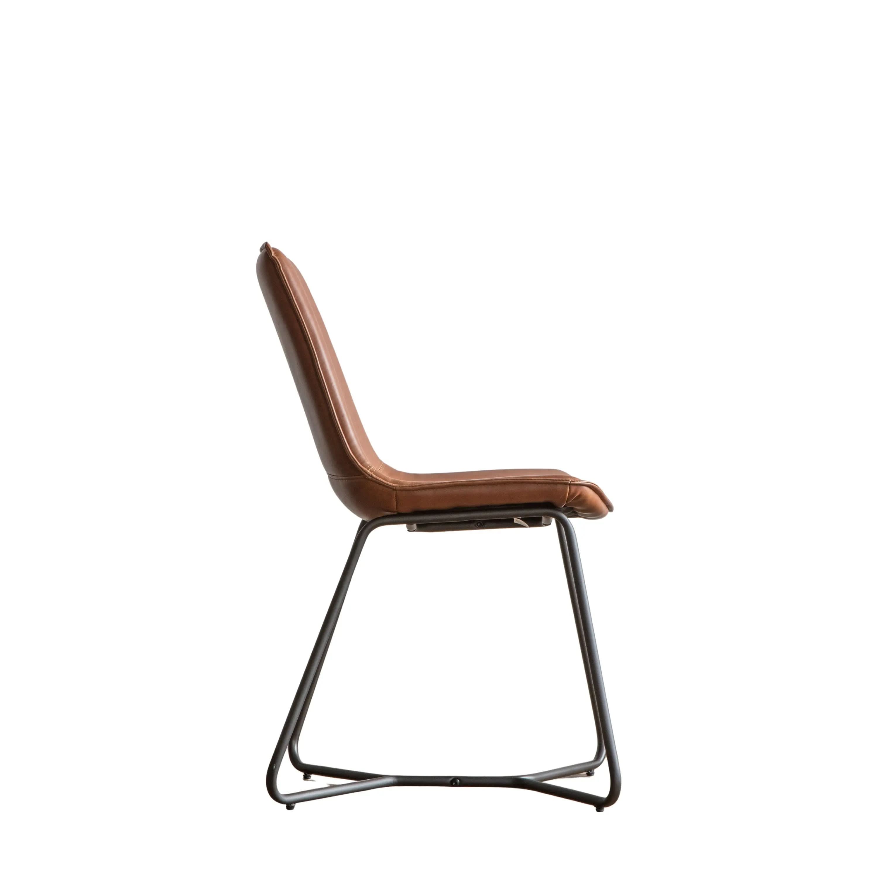 Gallery Interiors Hawking Set of 2 Dining Chair in Brown - CLEARANCE - BRAND NEW BOXED   Nicholas John Interiors