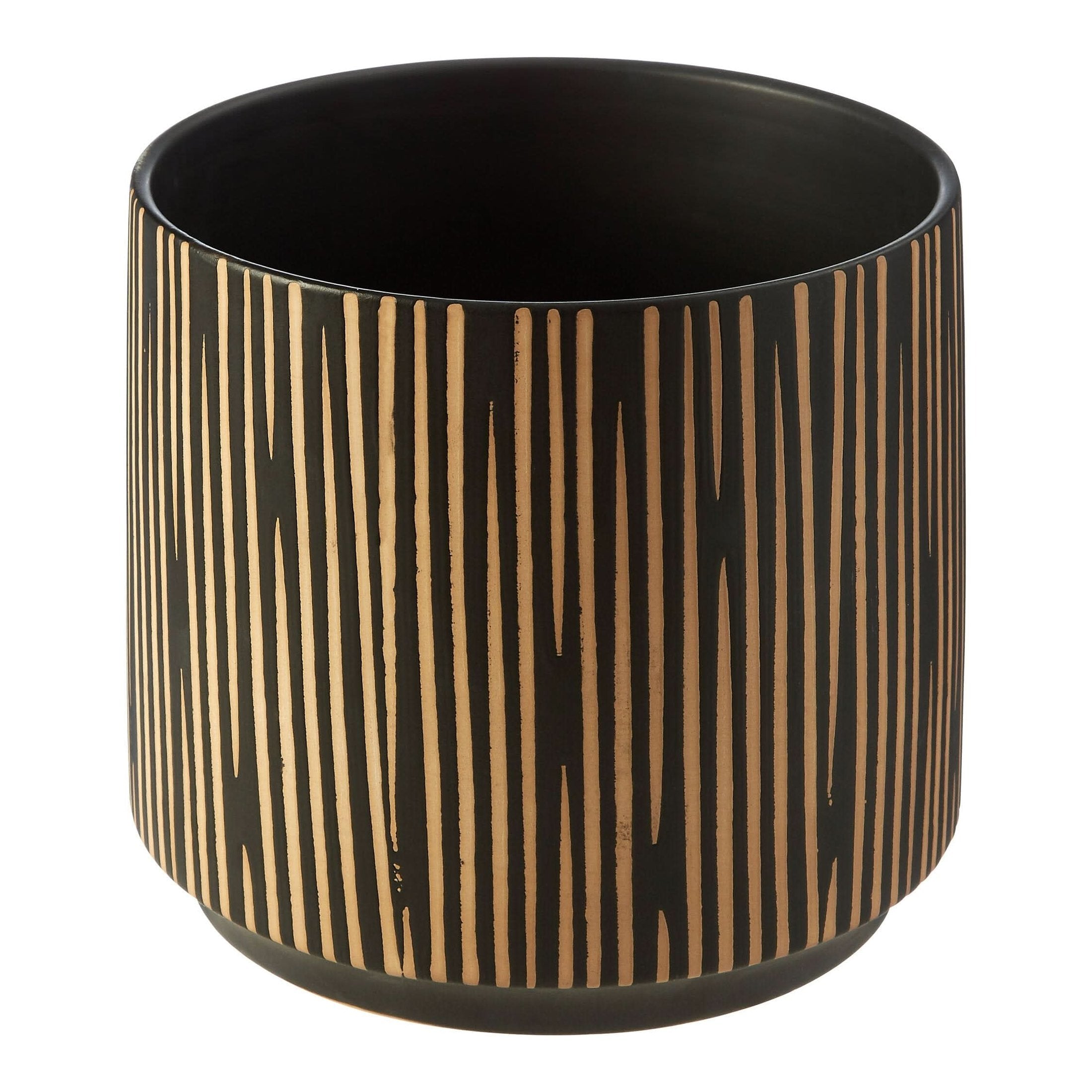 Kiso Small Black and Cream Finish Planter   Nicholas John Interiors