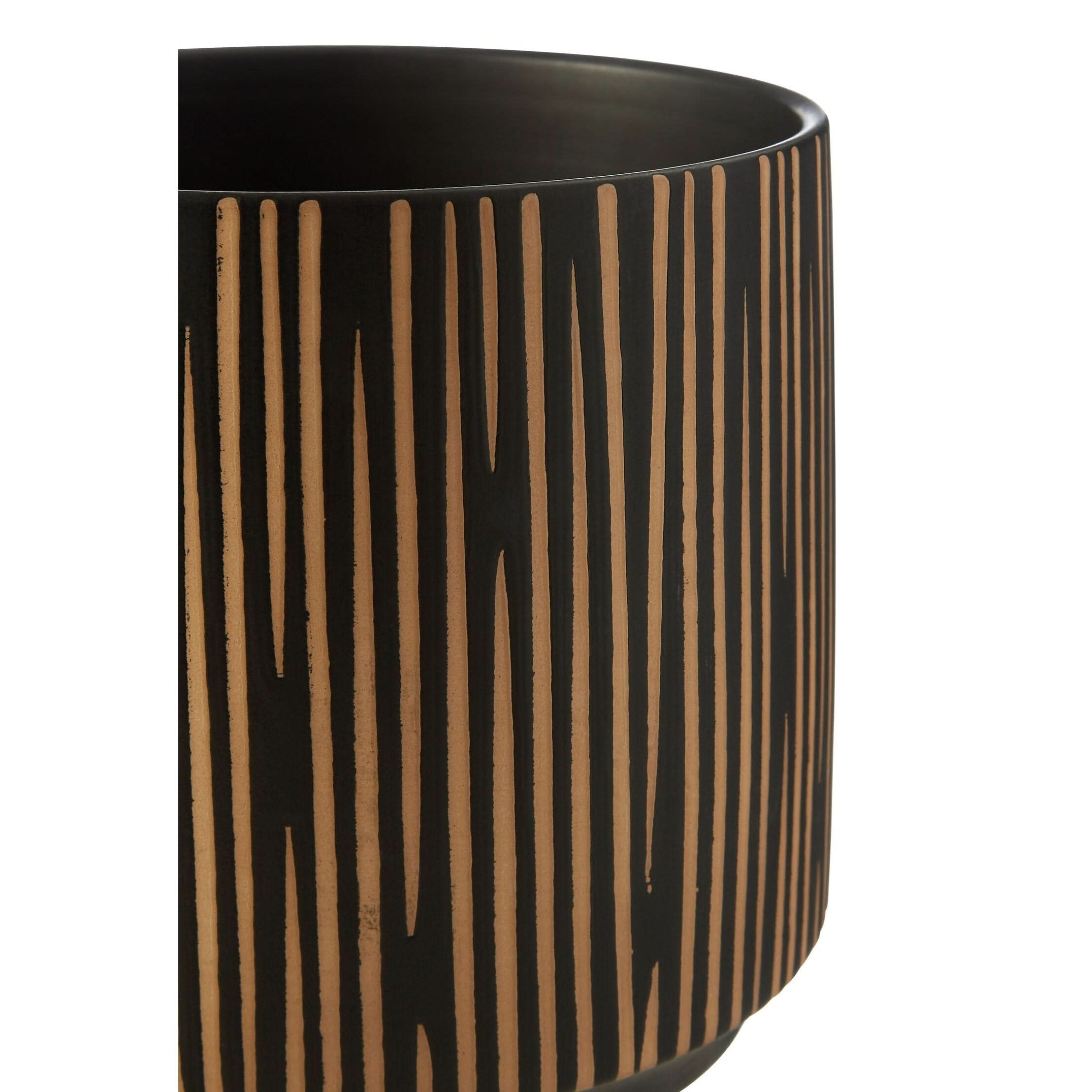 Kiso Small Black and Cream Finish Planter   Nicholas John Interiors