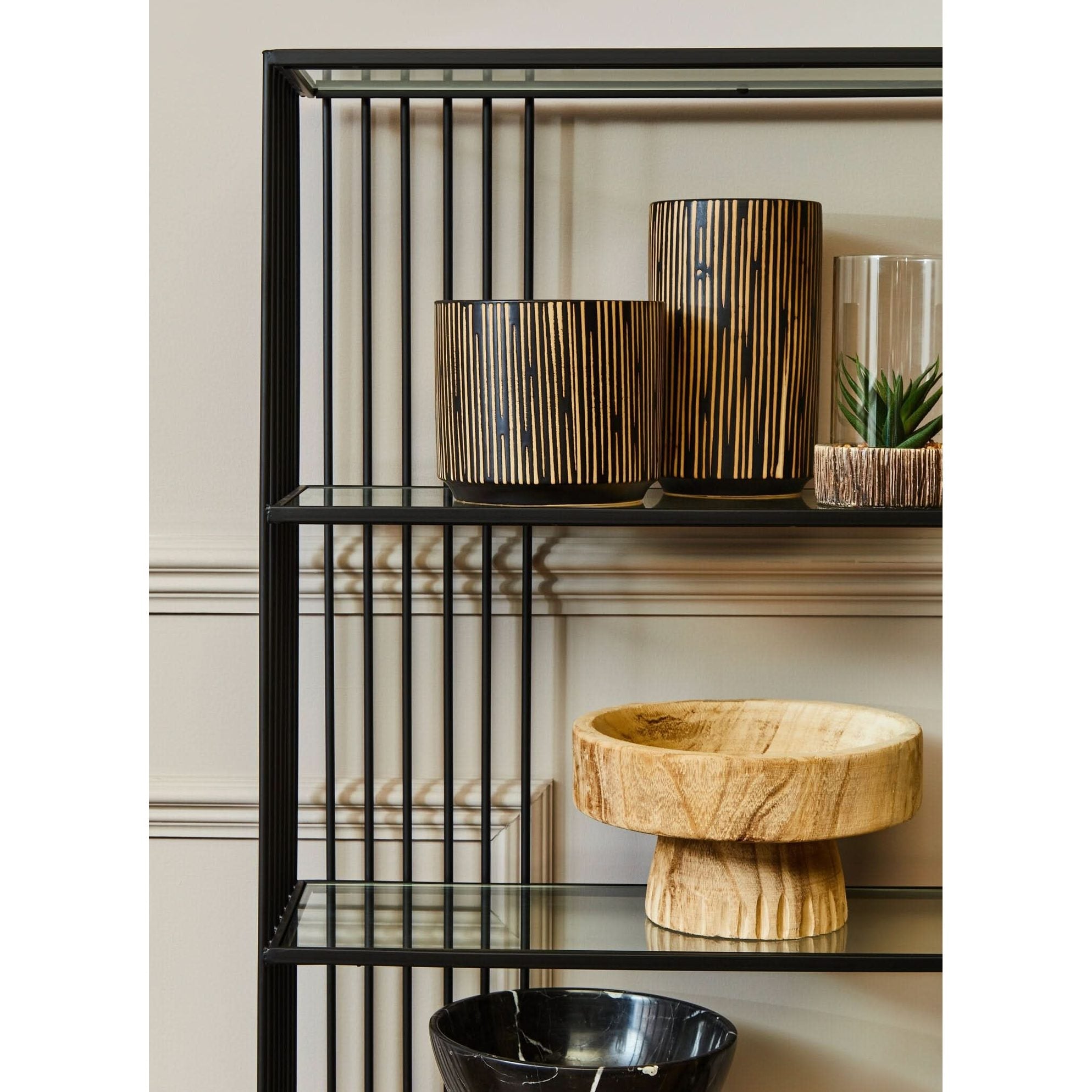Kiso Small Black and Cream Finish Planter   Nicholas John Interiors