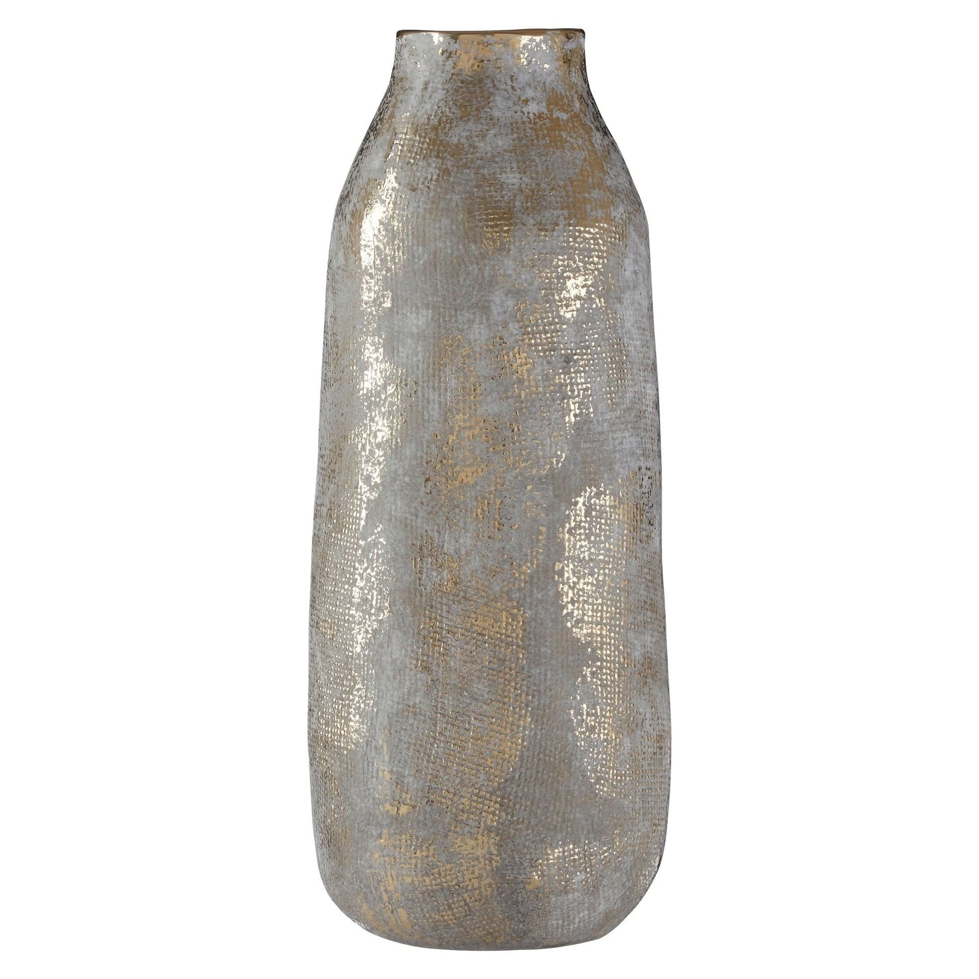 Orvena Large Grey and Gold Ceramic Vase   Nicholas John Interiors