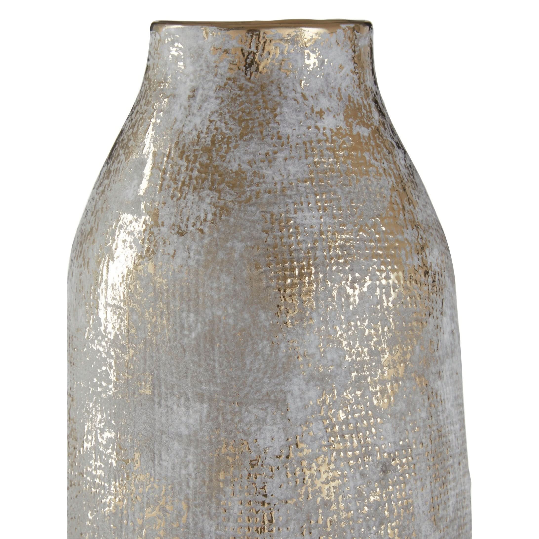 Orvena Large Grey and Gold Ceramic Vase   Nicholas John Interiors