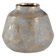 Orvena Small Grey And Gold Ceramic Vase   Nicholas John Interiors
