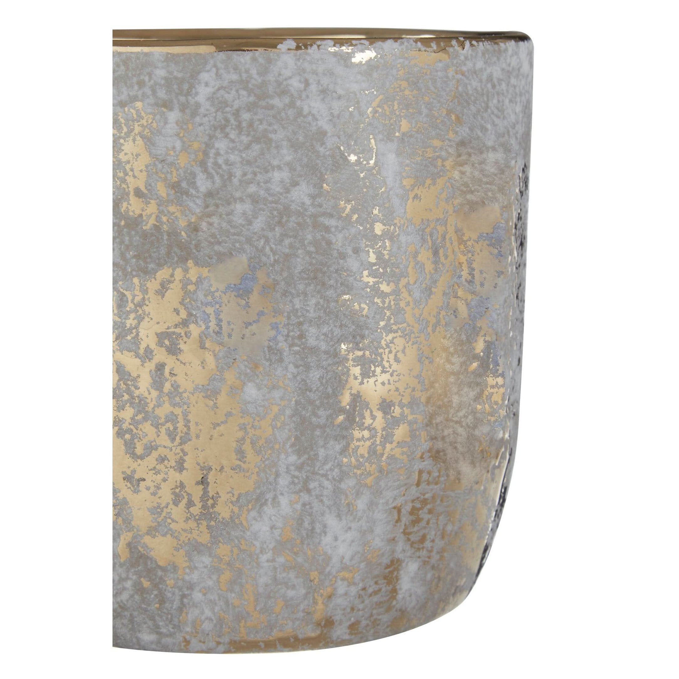 Orvena Small Grey and Gold Ceramic Planter   Nicholas John Interiors