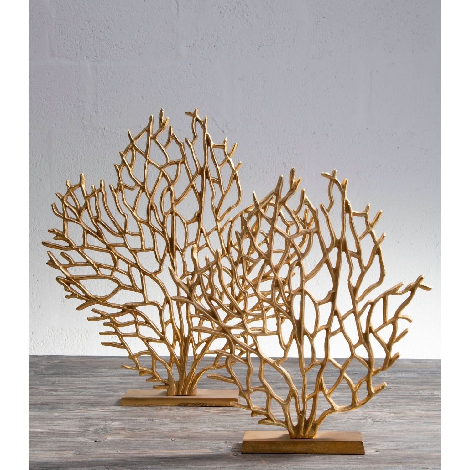 Prato Small Gold Finish Coral Sculpture   Nicholas John Interiors