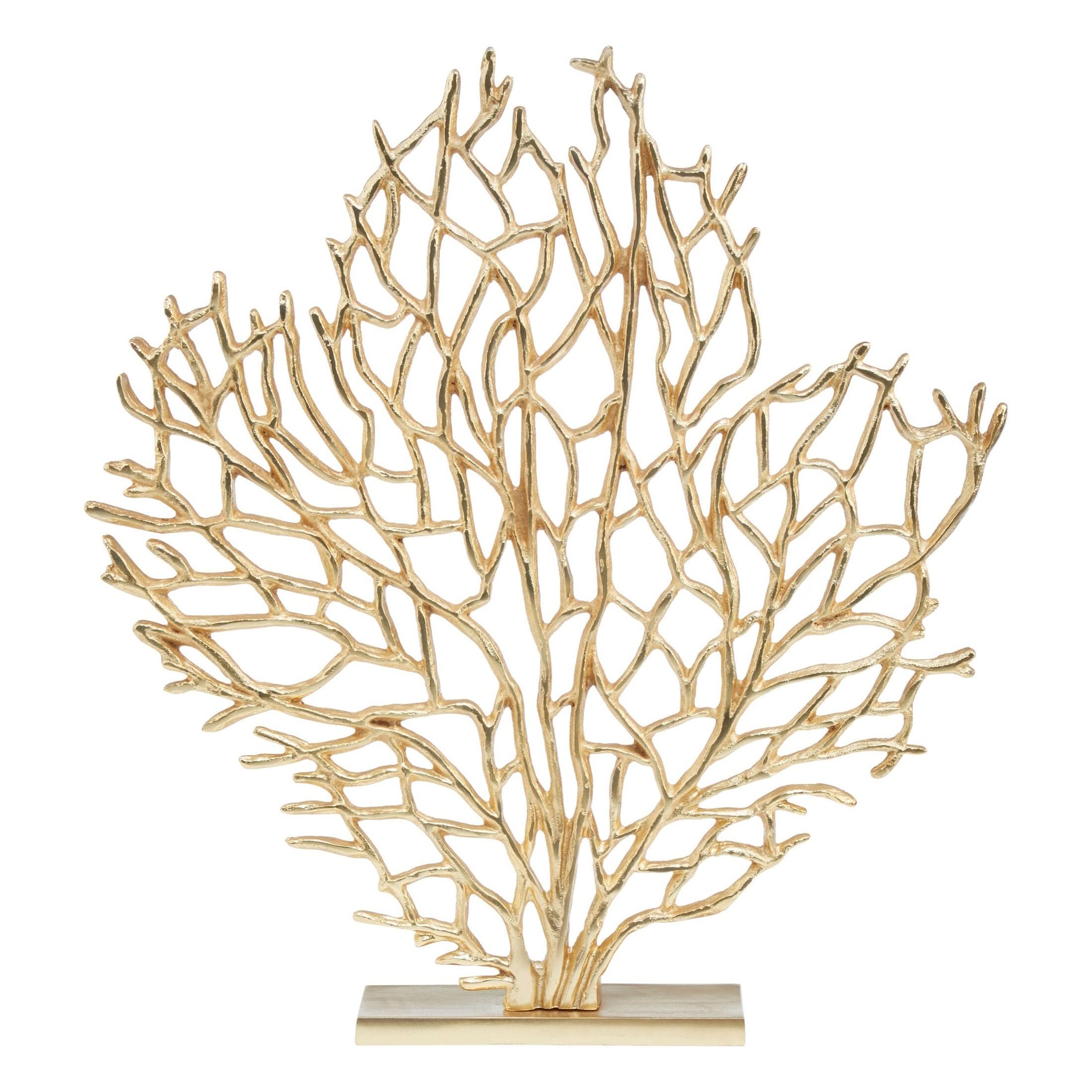 Prato Large Gold Finish Coral Sculpture   Nicholas John Interiors