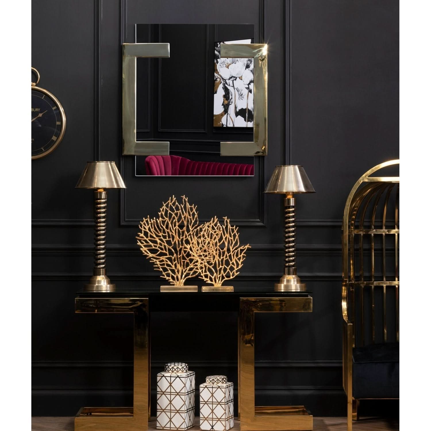 Prato Large Gold Finish Coral Sculpture   Nicholas John Interiors