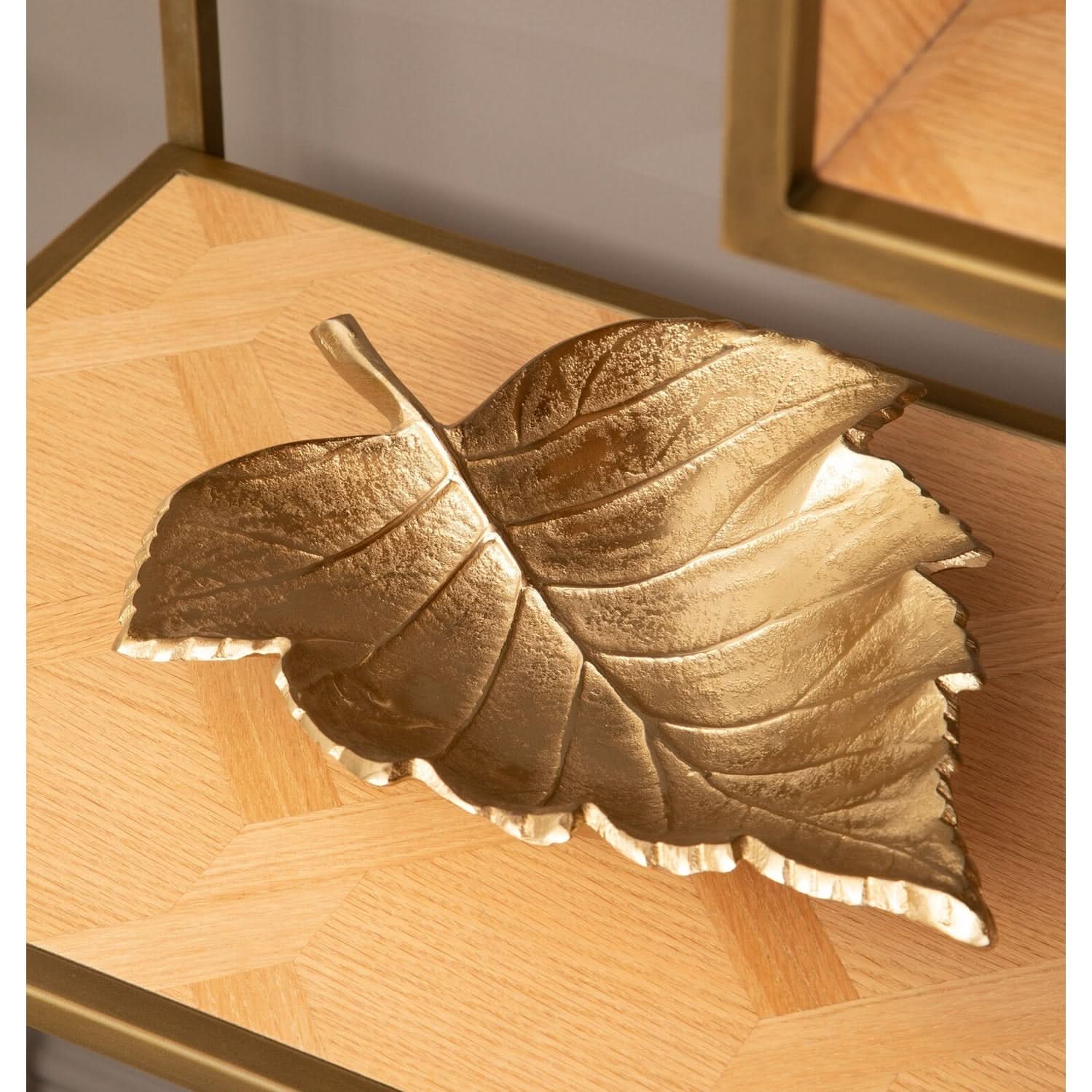 Prato Gold Finish Leaf Dish   Nicholas John Interiors