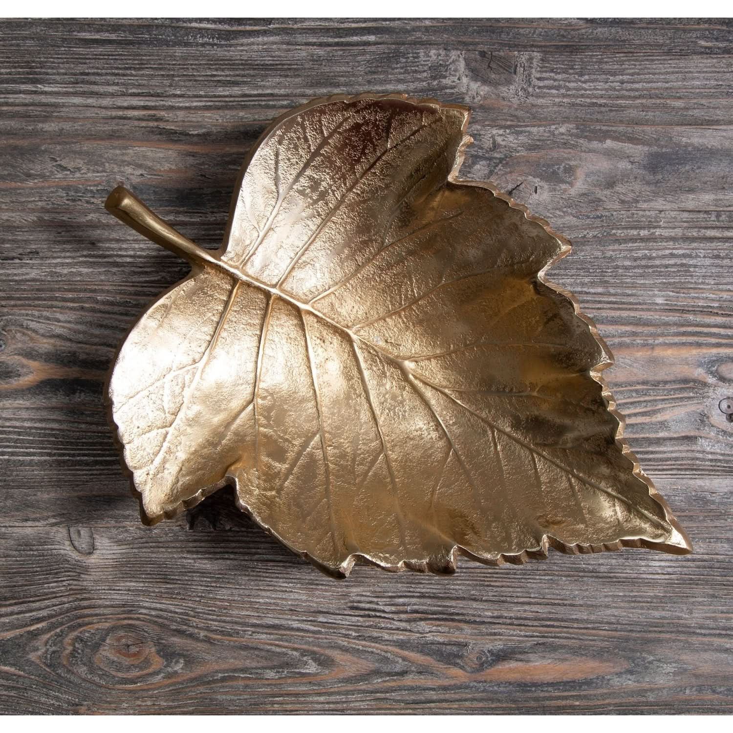 Prato Gold Finish Leaf Dish   Nicholas John Interiors