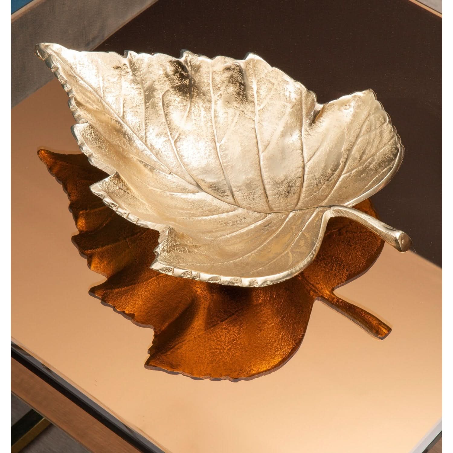Prato Gold Finish Leaf Dish   Nicholas John Interiors