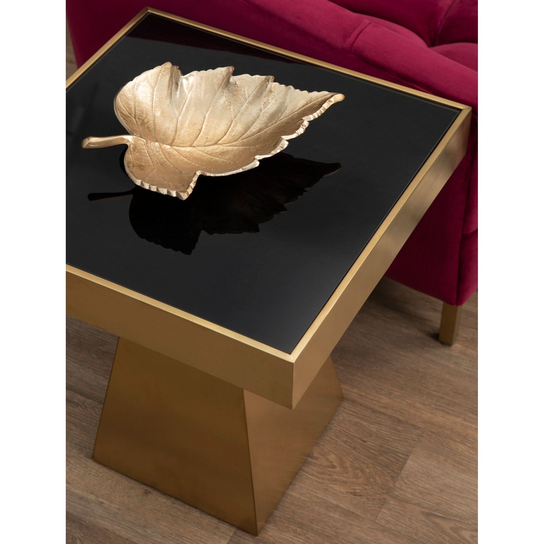 Prato Gold Finish Leaf Dish   Nicholas John Interiors
