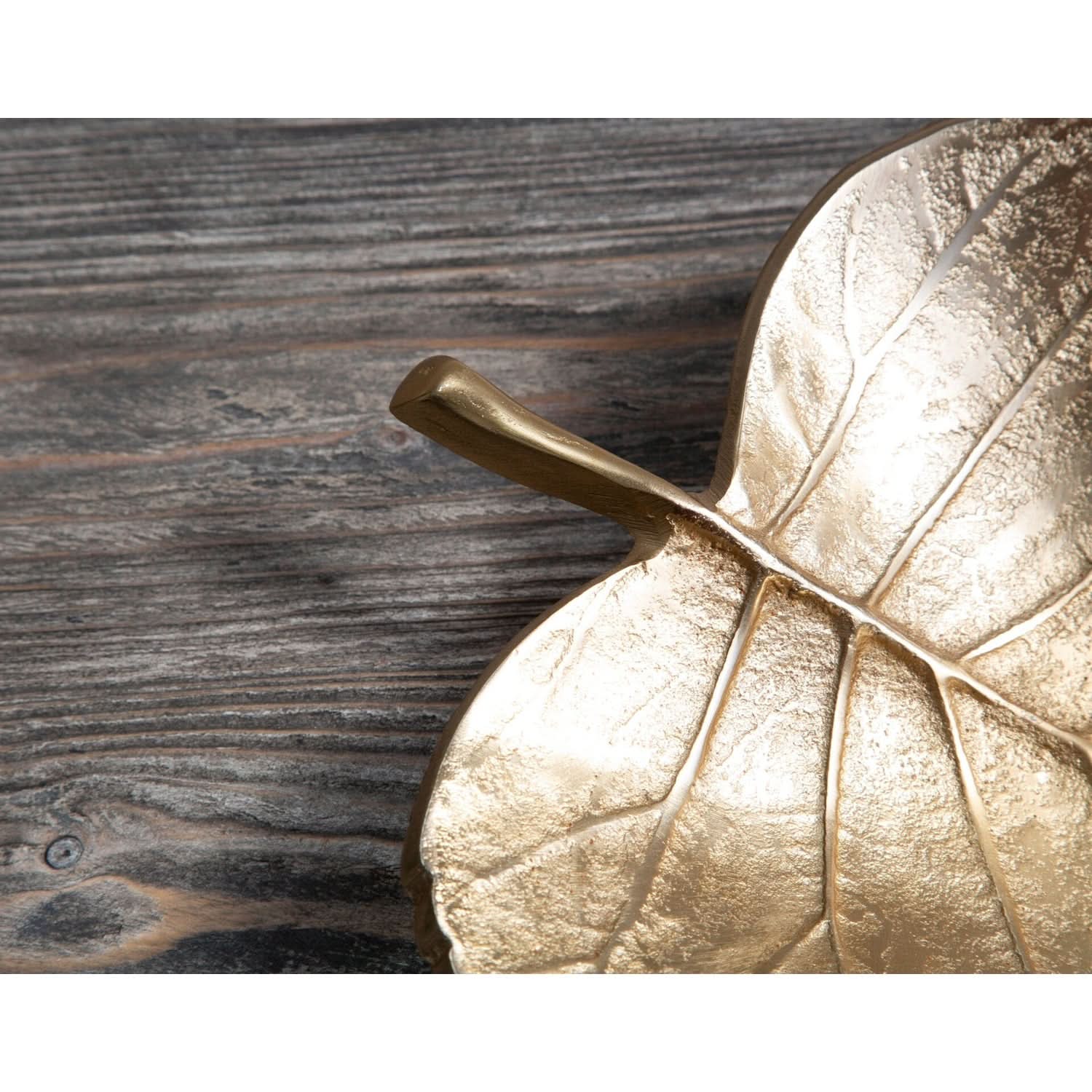 Prato Gold Finish Leaf Dish   Nicholas John Interiors