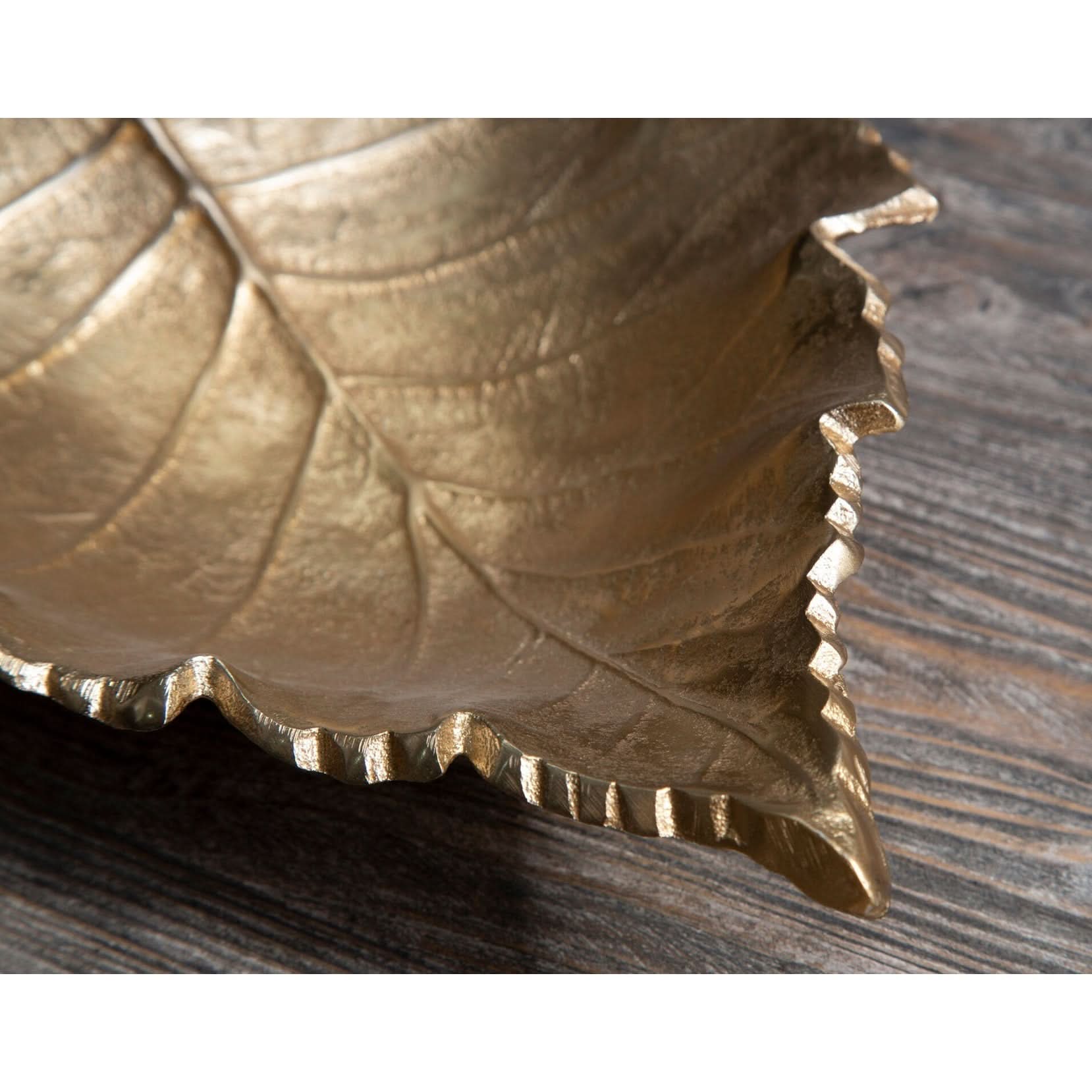 Prato Gold Finish Leaf Dish   Nicholas John Interiors