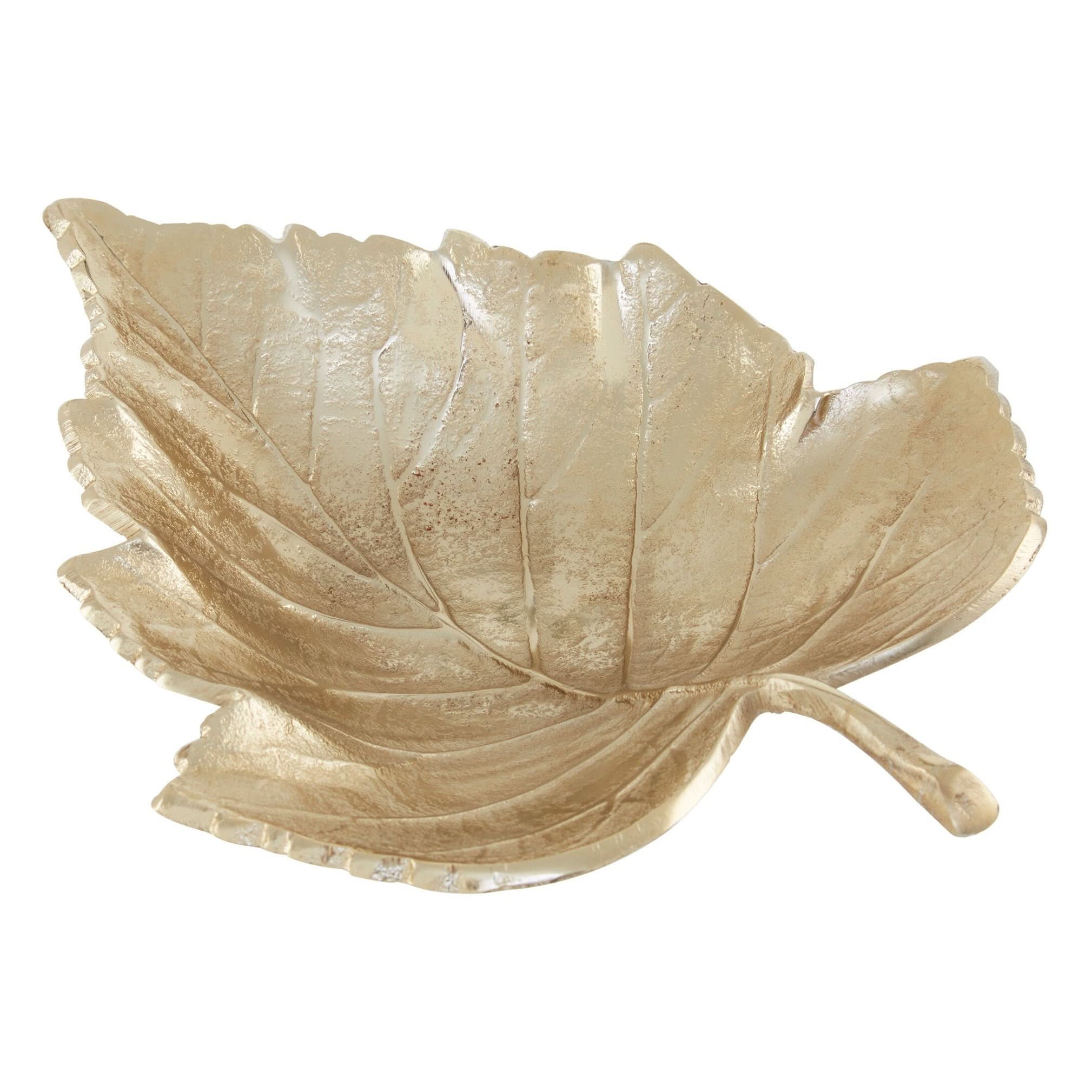 Prato Gold Finish Leaf Dish   Nicholas John Interiors