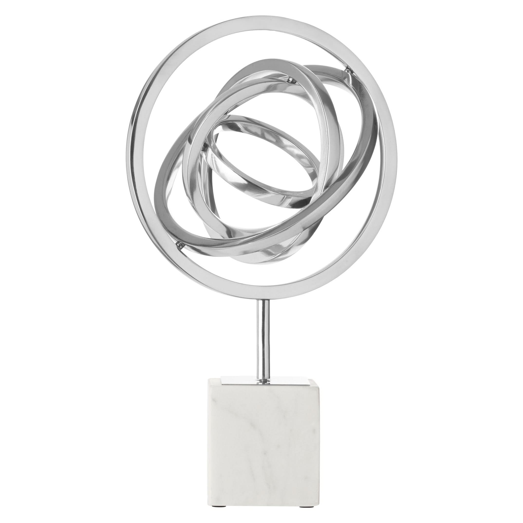 Mirano Silver Finish Spiral Sculpture   Nicholas John Interiors