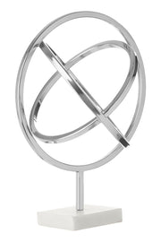 Mirano Silver Finish Spiral Sculpture with Marble Base   Nicholas John Interiors