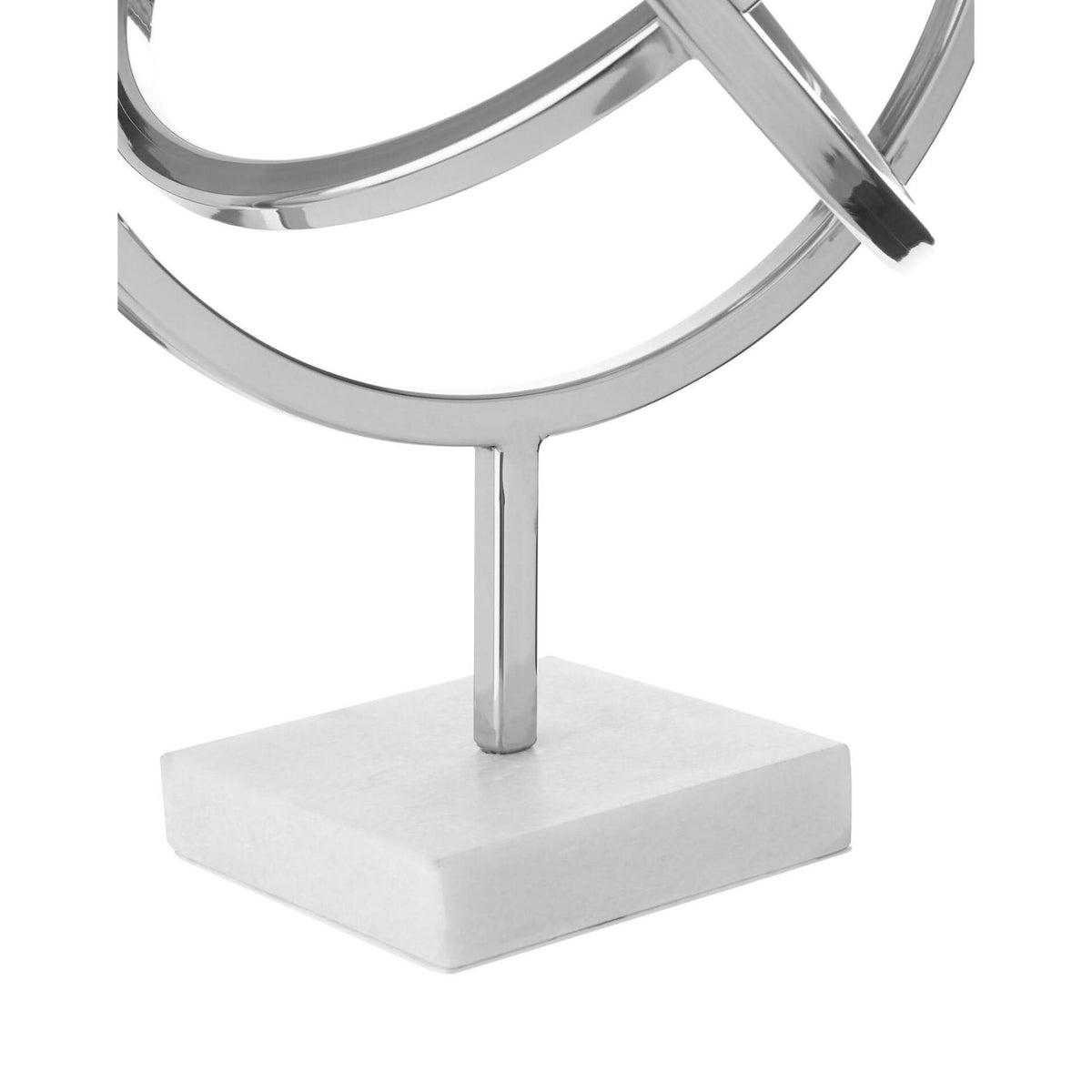 Mirano Silver Finish Spiral Sculpture with Marble Base   Nicholas John Interiors