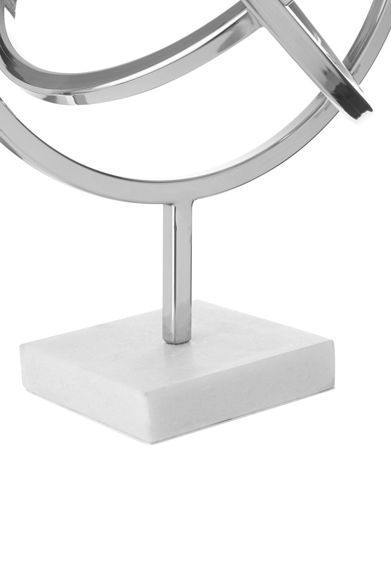 Mirano Silver Finish Spiral Sculpture with Marble Base   Nicholas John Interiors