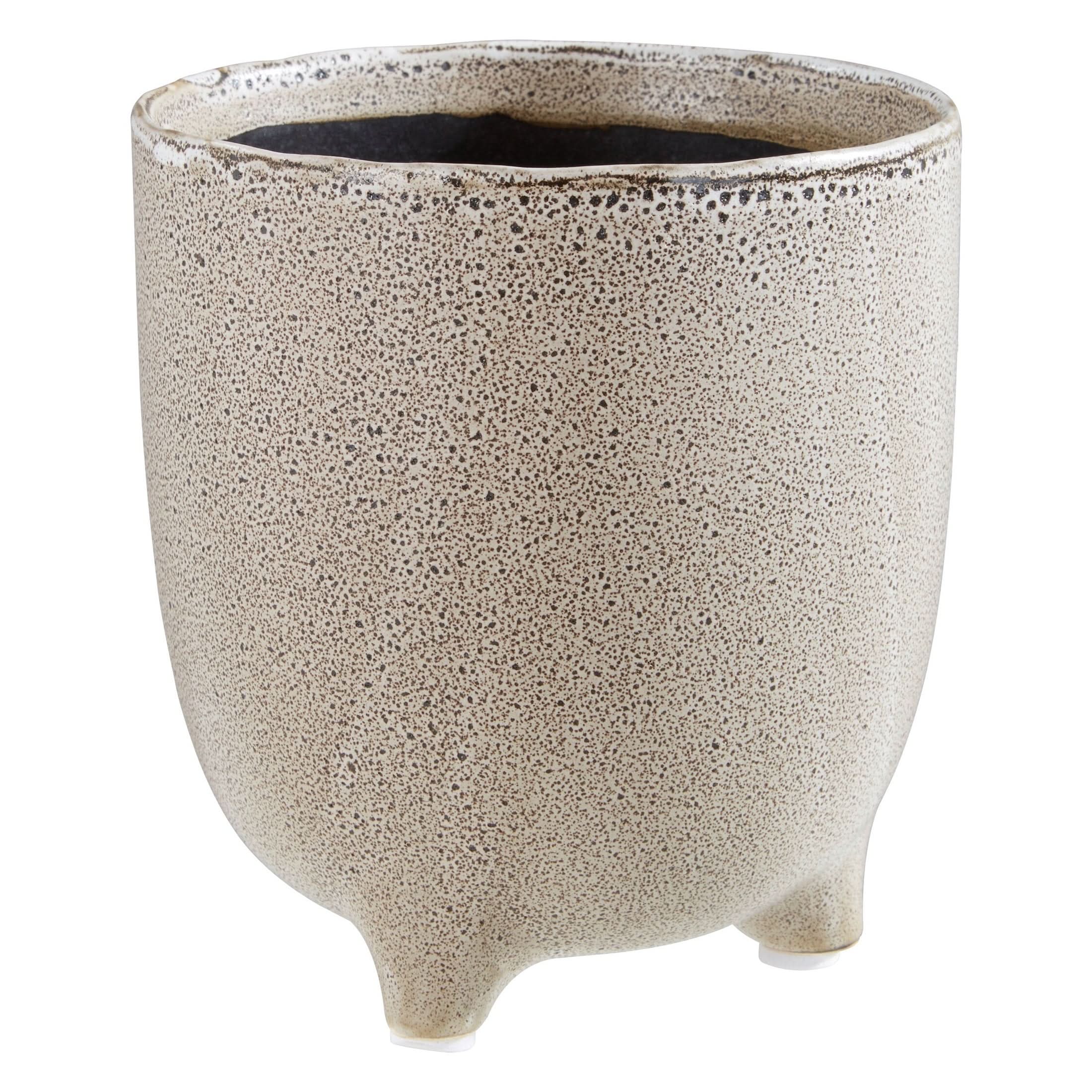 Calcita Natural Speckled Small Planter   Nicholas John Interiors