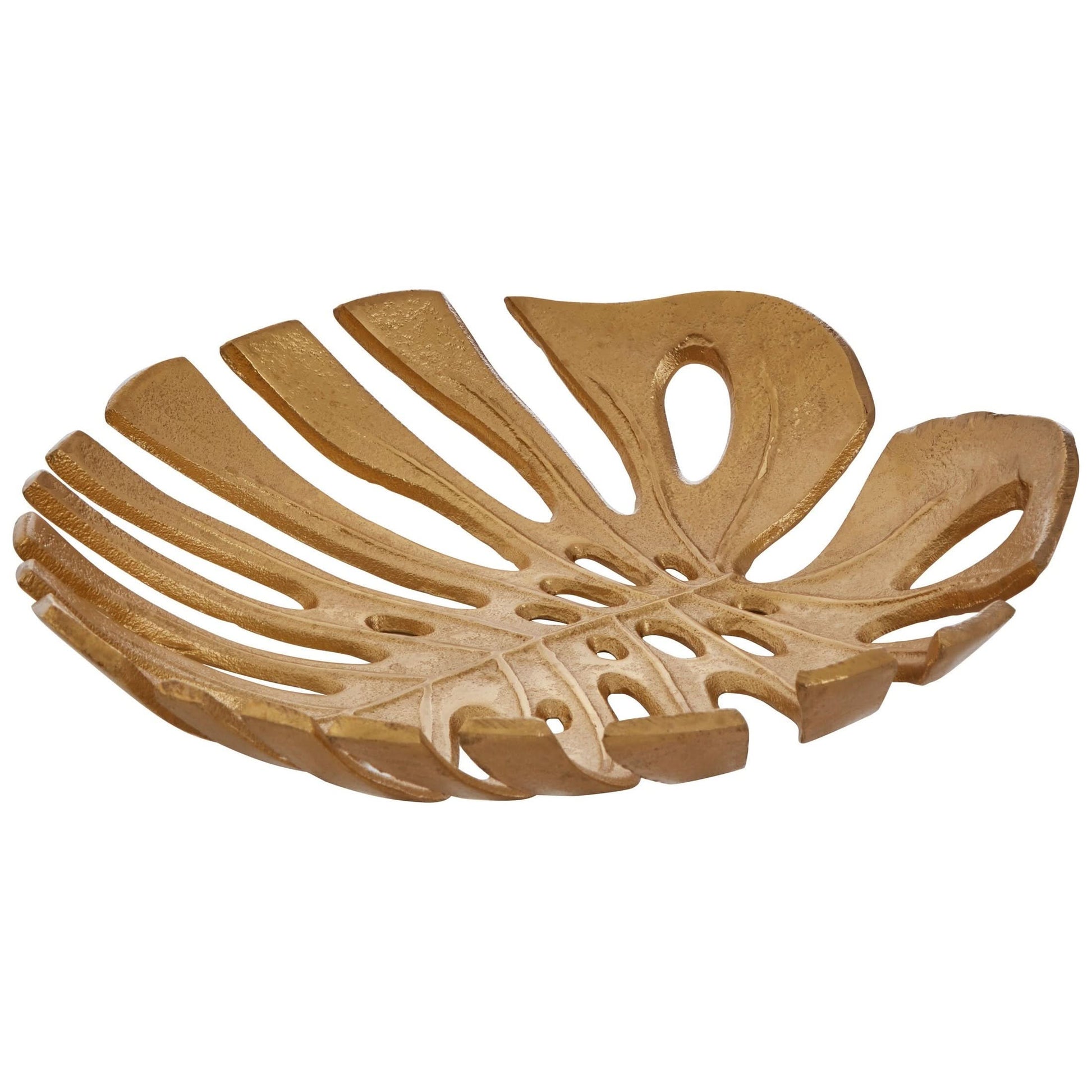 Prato Monstera Small Gold Finish Leaf Dish   Nicholas John Interiors