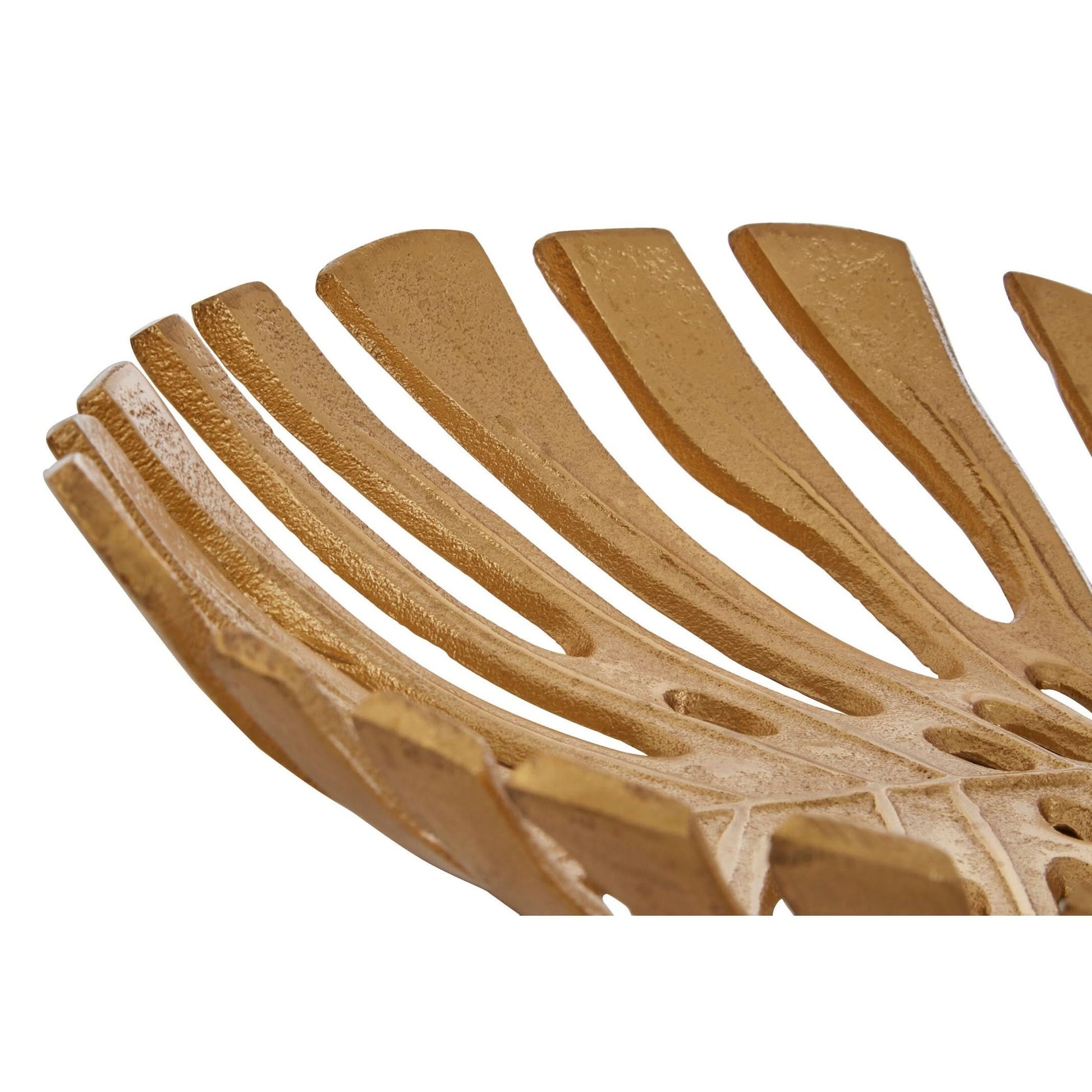 Prato Monstera Small Gold Finish Leaf Dish   Nicholas John Interiors