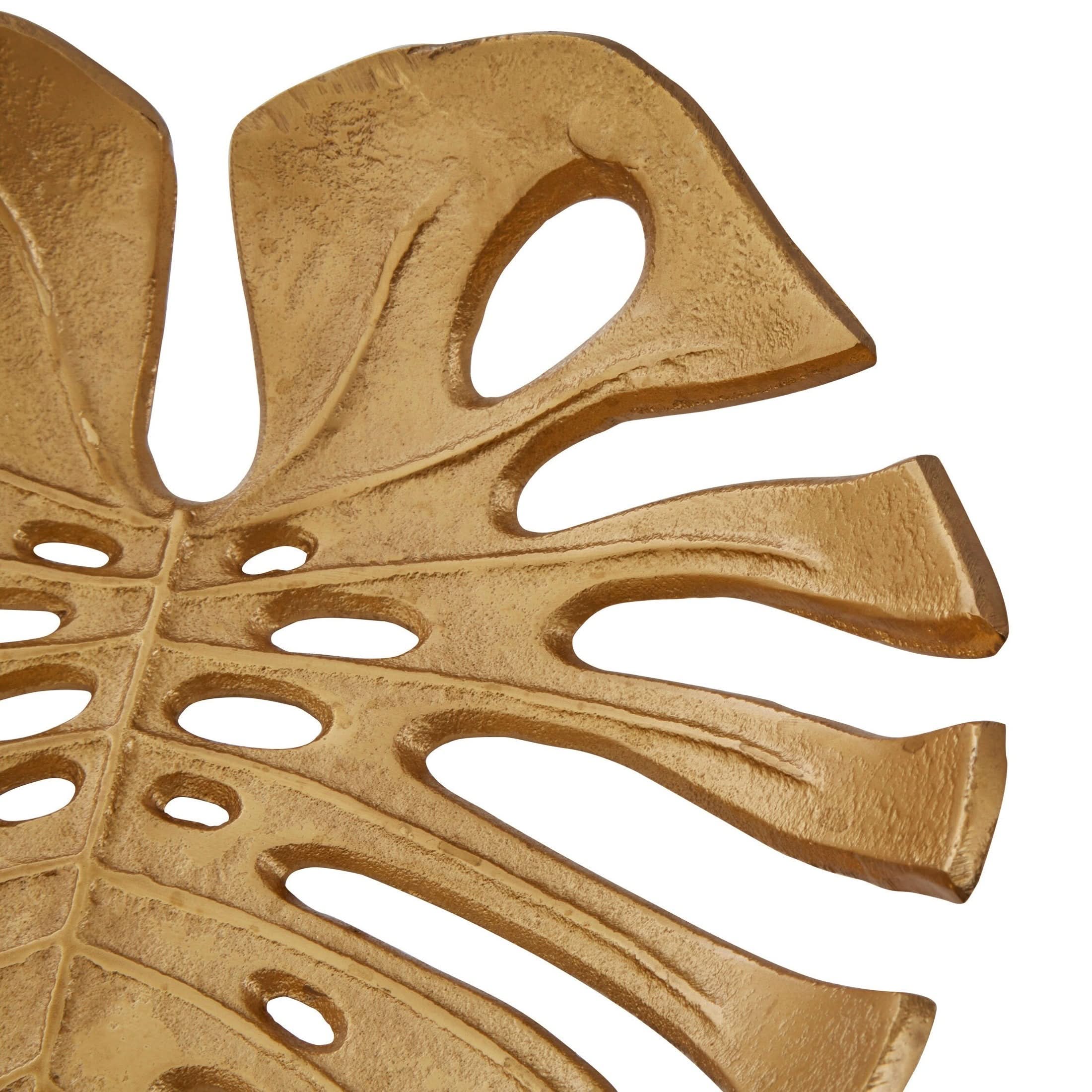 Prato Monstera Small Gold Finish Leaf Dish   Nicholas John Interiors