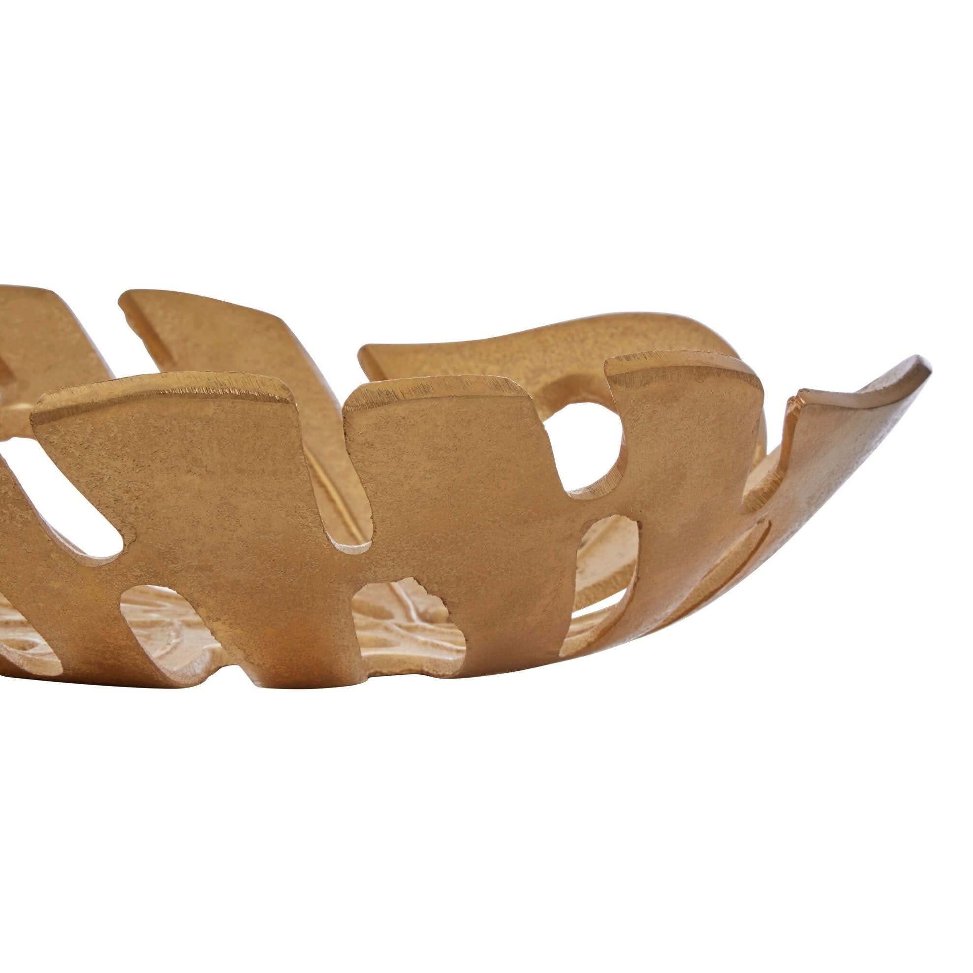 Prato Monstera Large Gold Finish Leaf Dish   Nicholas John Interiors