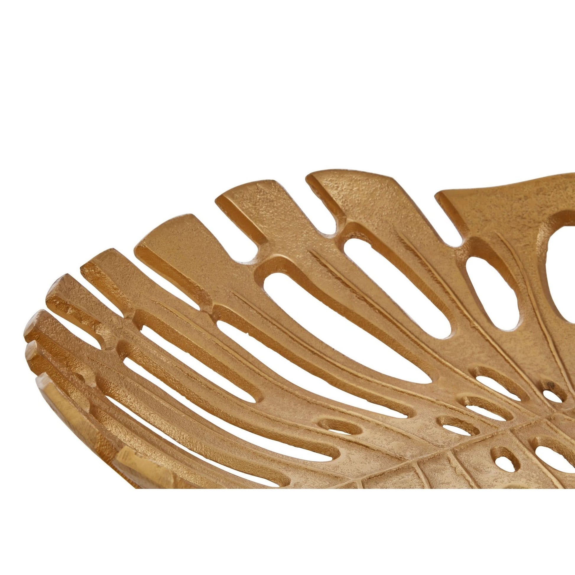 Prato Monstera Large Gold Finish Leaf Dish   Nicholas John Interiors